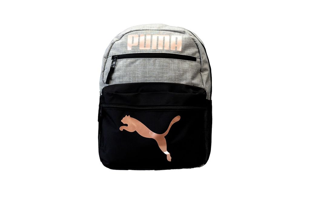PUMA Meridian 16 Inch Laptop Backpack for Women & Men - Waterproof Travel Backpack with USB Charging Port - Grey & Rose Gold School College Work Backpack - Perfect for Commuting, Business Trips & Daily Use