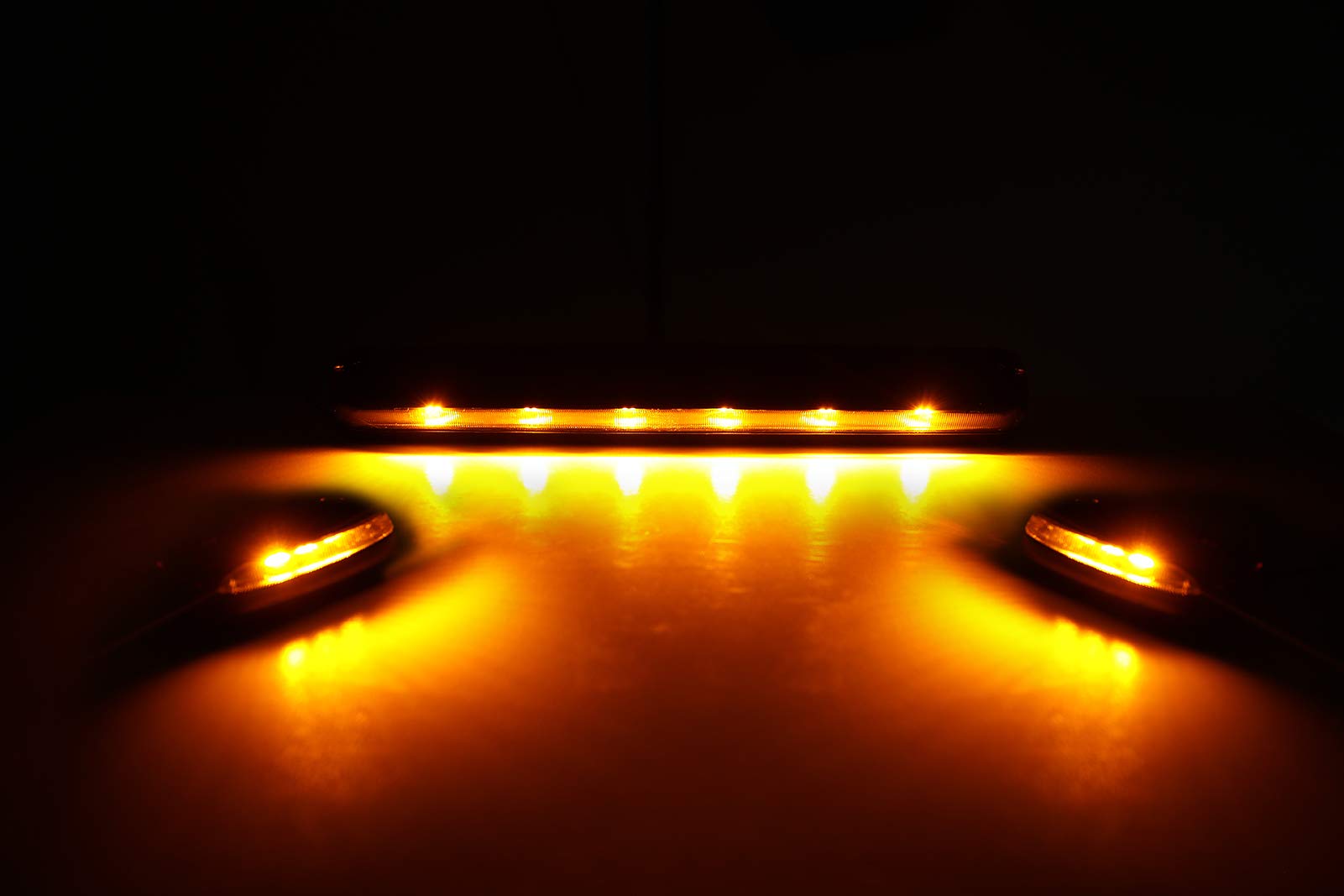 NPAUTO 3-Piece Smoked LED Cab Marker Lights - Amber 12-LED Roof Top Clearance Running Lights with Wiring Pack | Compatible with 2007-2014 Chevy Silverado & GMC Sierra 1500/2500/3500/2500HD/3500HD | Perfect for Night Driving, Off-Roading & Truck Customization