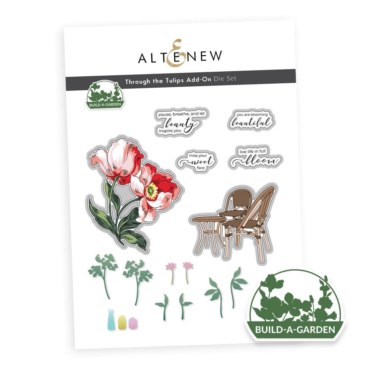 Build A Garden: Through the Tulips Add-On Die Set for Card Making & Scrapbooking - Perfect for DIY Greeting Cards, Home Decor, and Craft Projects
