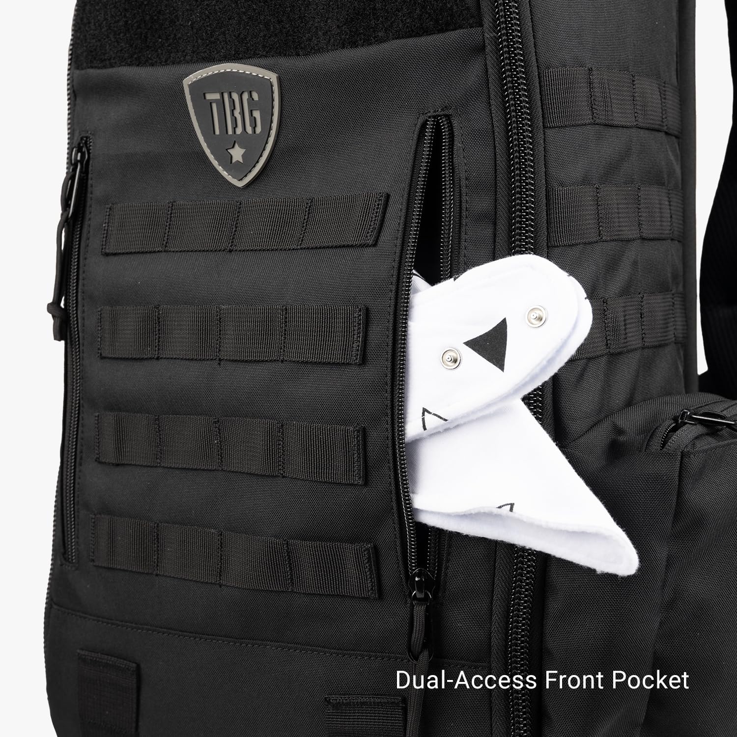 TBG - Men's Tactical Diaper Bag Backpack with Built-in Changing Pad & Stroller Straps, Durable Waterproof Baby Carrier for Dads (Black, 4th Generation) - Perfect for Travel, Hiking, and Everyday Parenting