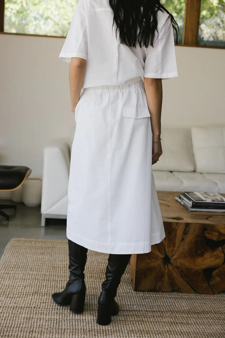 Stylish Mallory Textured Skirt in White - Perfect for Casual Outings & Office Wear | Final Sale