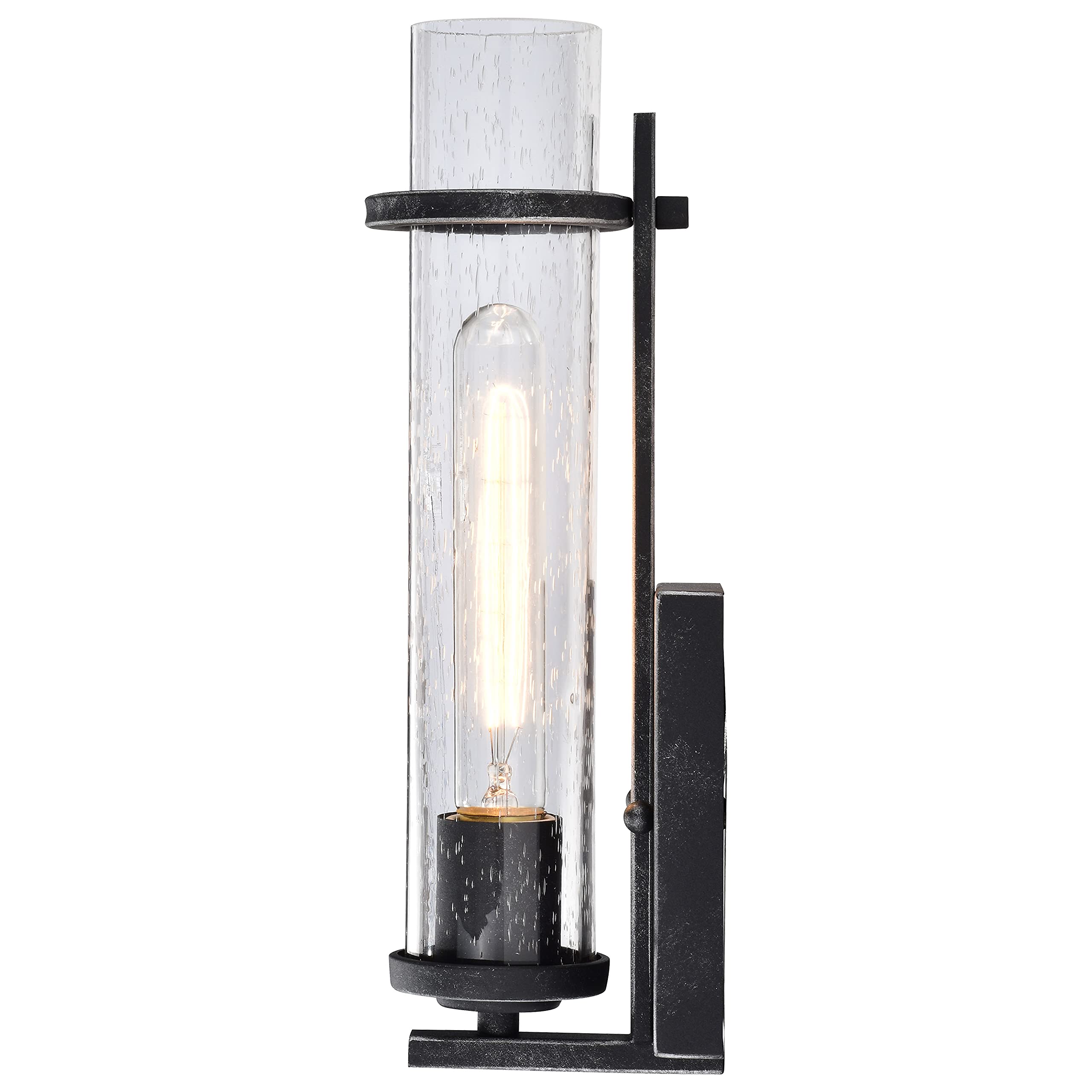 NUVO 60/6381 Donzi-1 Light Vanity Fixture with Iron Black Finish - Perfect for Bathroom Vanity Lighting, Dressing Room & Makeup Area