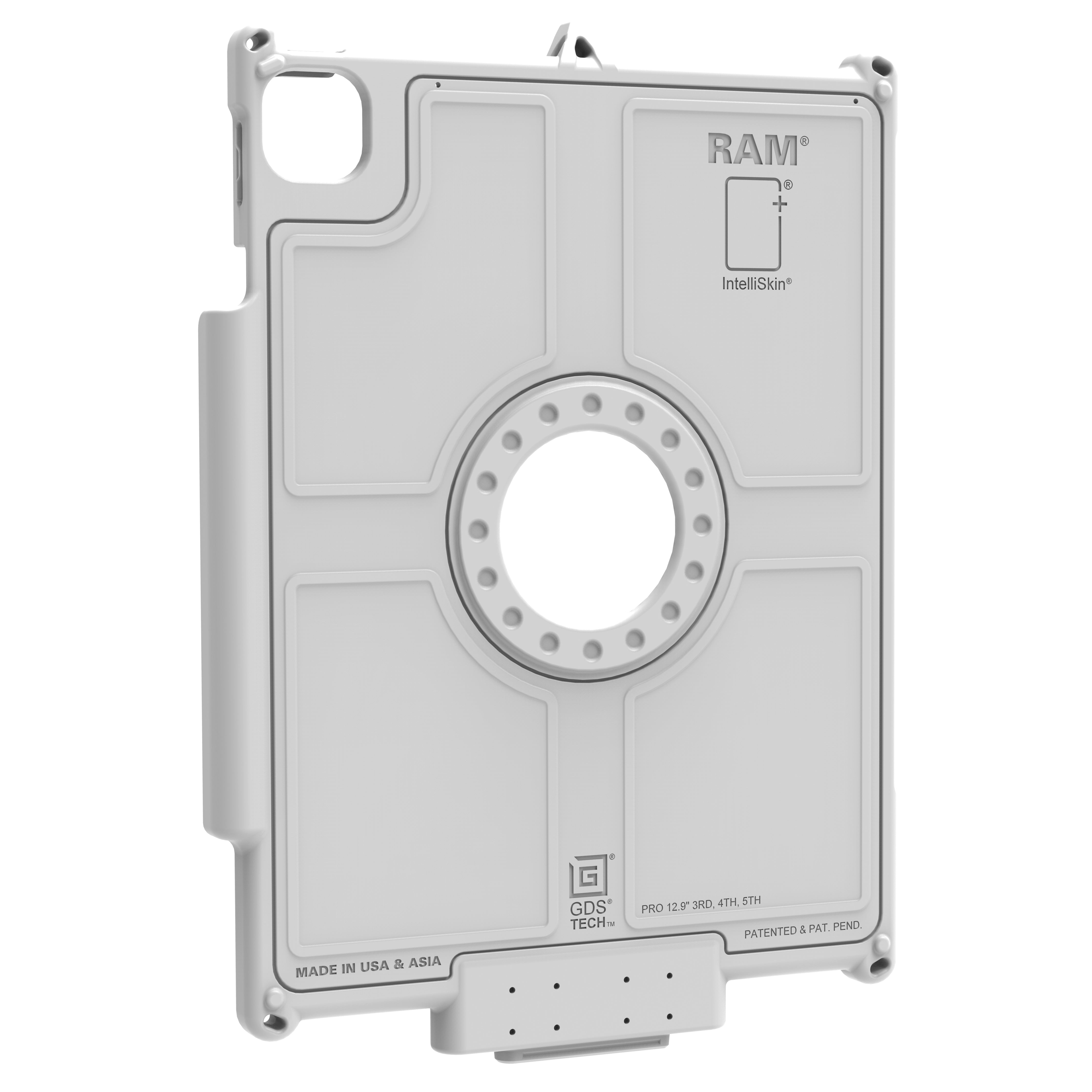 IntelliSkin® Next Gen Protective Case for iPad Pro 12.9 (3rd-6th Gen) & iPad Pro 13 (M4) - Slim Gray Cover with Scratch Resistance | Perfect for Work, Travel & Daily Use (RAM GDS SKIN AP37 NG GRY)