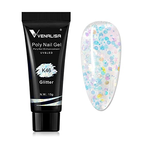 Venalisa Poly Builder Gel - 15g Professional Nail Extension Gel for Strong & Natural-Looking Acrylic Nails (Color K46) | Perfect for Salon & DIY Manicures at Home