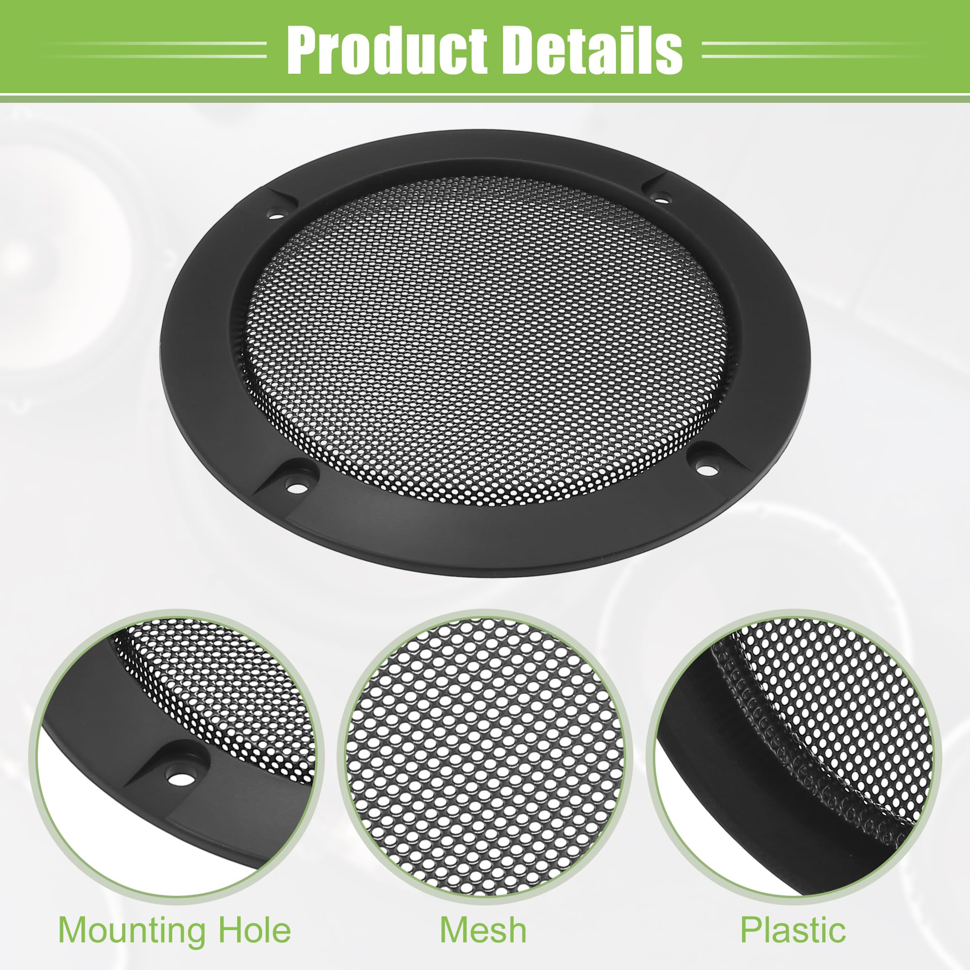 ACROPIX 4 Inch Universal Car Speaker Grills Cover - Round 4