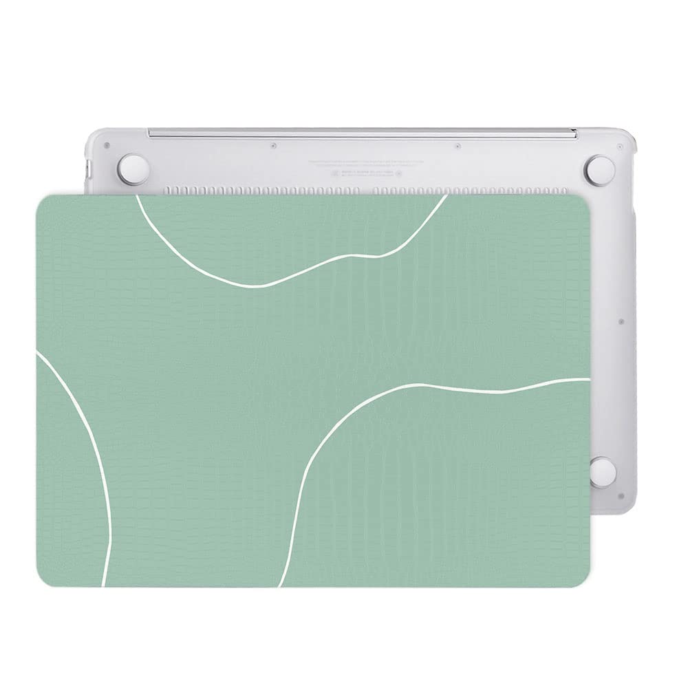 KSK KAISHEK MacBook Air 13 Inch Case (2018-2020 Models A2337 M1/A2179/A1932) - Durable Plastic Crocodile Pattern Protective Cover with Keyboard Protector in Green - Perfect for Work, Travel & School Use