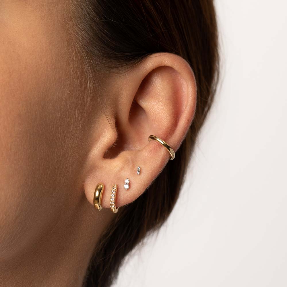 Gold Midi Huggie Earrings for Women - Minimalist Hoop Earrings for Everyday Wear, Gift Giving & Special Occasions