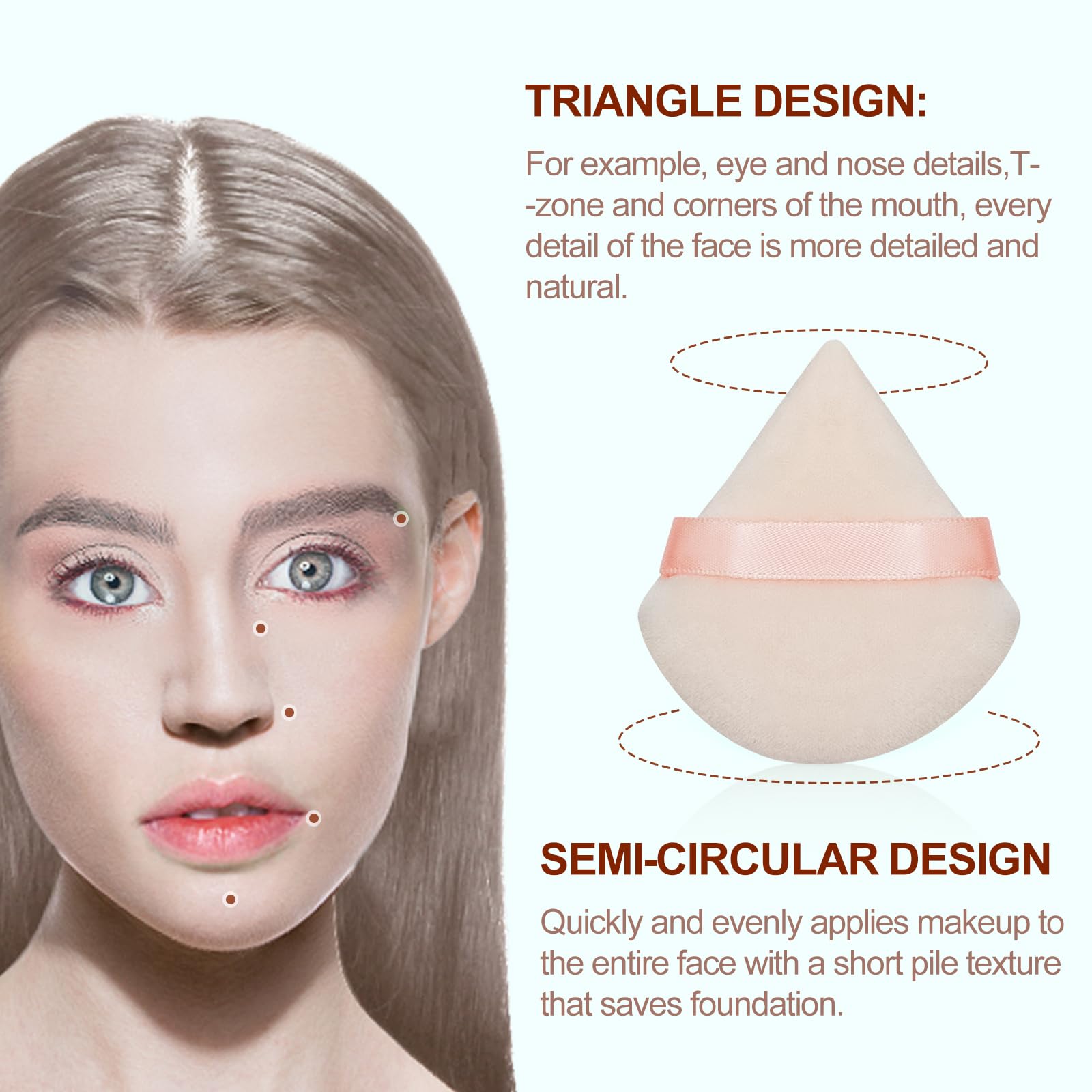 16Pcs Triangle Powder Puffs for Loose & Body Powder - Soft Makeup Sponge Applicators for Flawless Face & Body Makeup - Perfect for Travel & Professional Makeup Kits