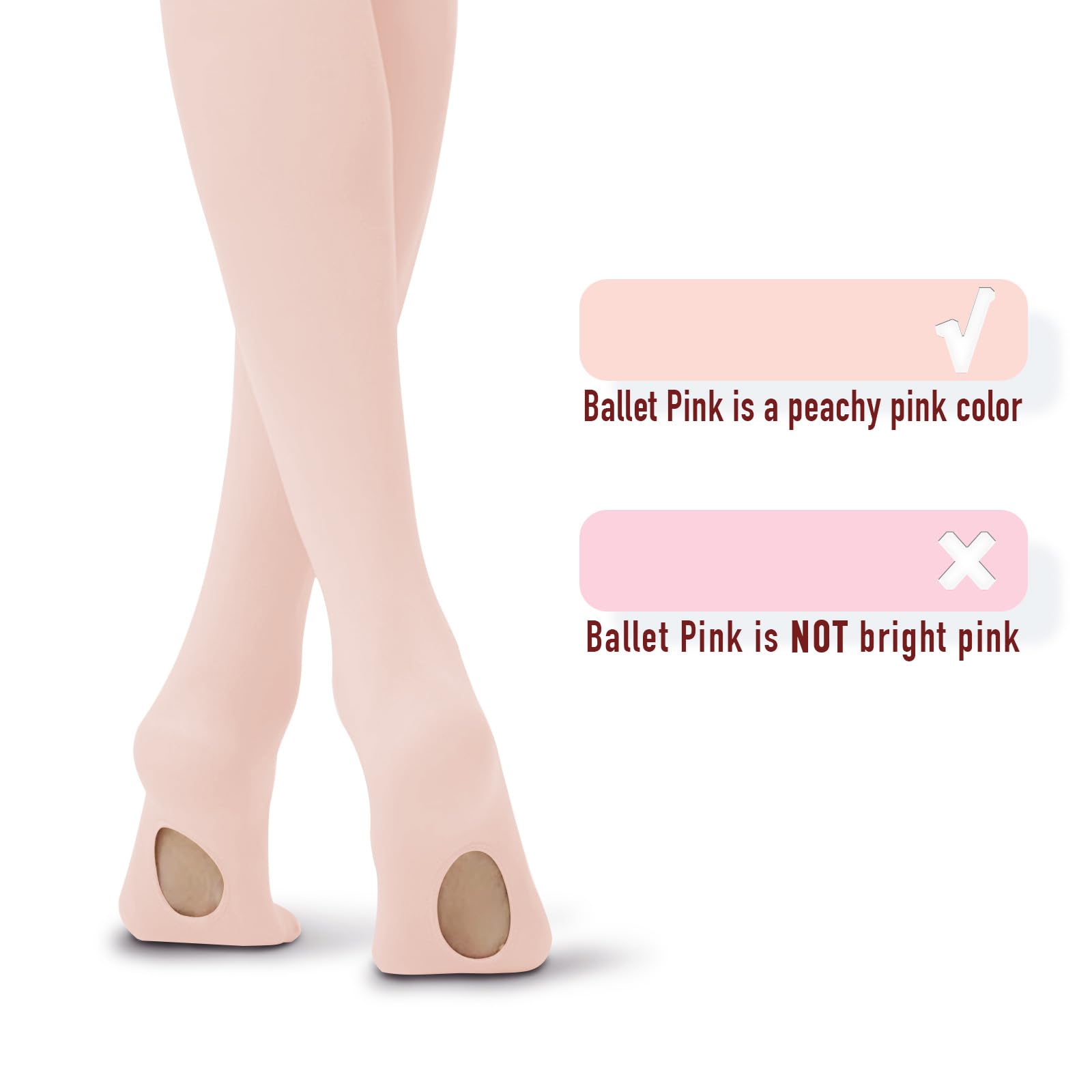 Convertible Ballet Tights for Girls - Seamless Transition from Footed to Footless Dance Tights - Toddler Girls' Dance Stockings - Perfect for Ballet Class, Recitals & Dance Practice