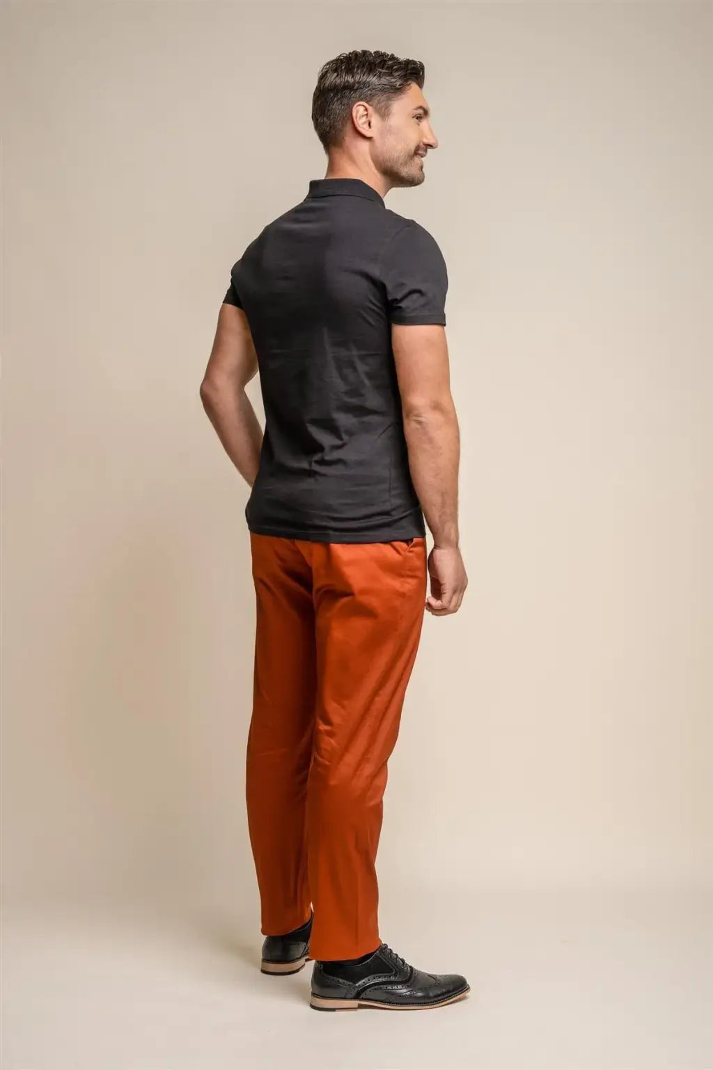 Cavani Men's Dakota Rust Chino Pants - Comfortable Slim Fit Casual Trousers for Work, Office & Everyday Wear