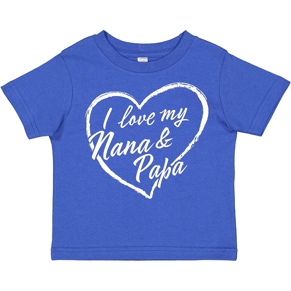 Inktastic I Love My Nana and Papa White Chalk Heart Toddler T-Shirt - Cute Grandparent Gift for Toddlers, Birthday & Family Reunions