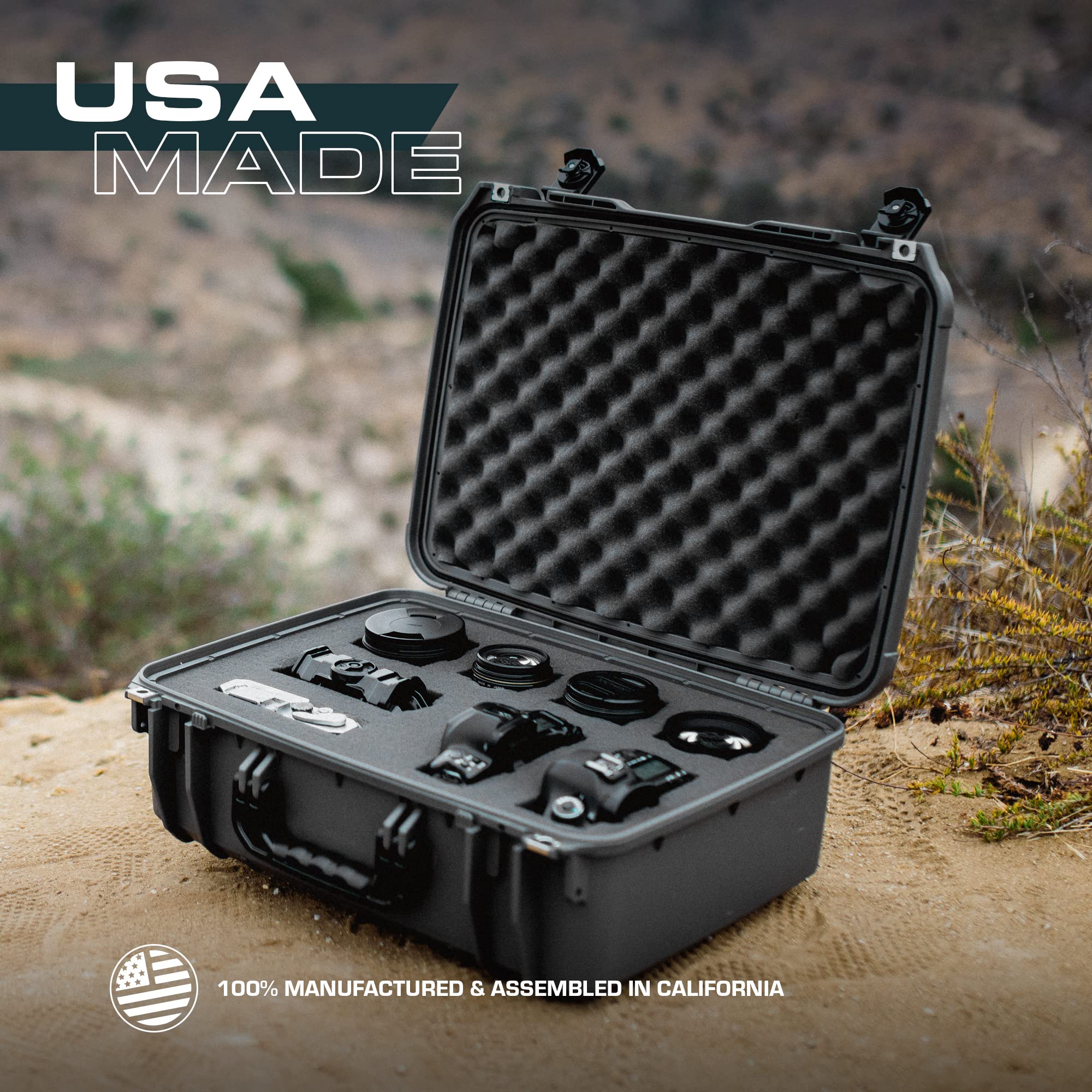 Seahorse 720 Heavy Duty Protective Dry Box Case with Accuform Foam - TSA Approved, Mil-Spec, IP67 Waterproof, USA Made for Cameras, Firearms, Laptops, Gaming Consoles, VR Headsets & Drones - Perfect for Travel, Outdoor Adventures & Equipment Storage