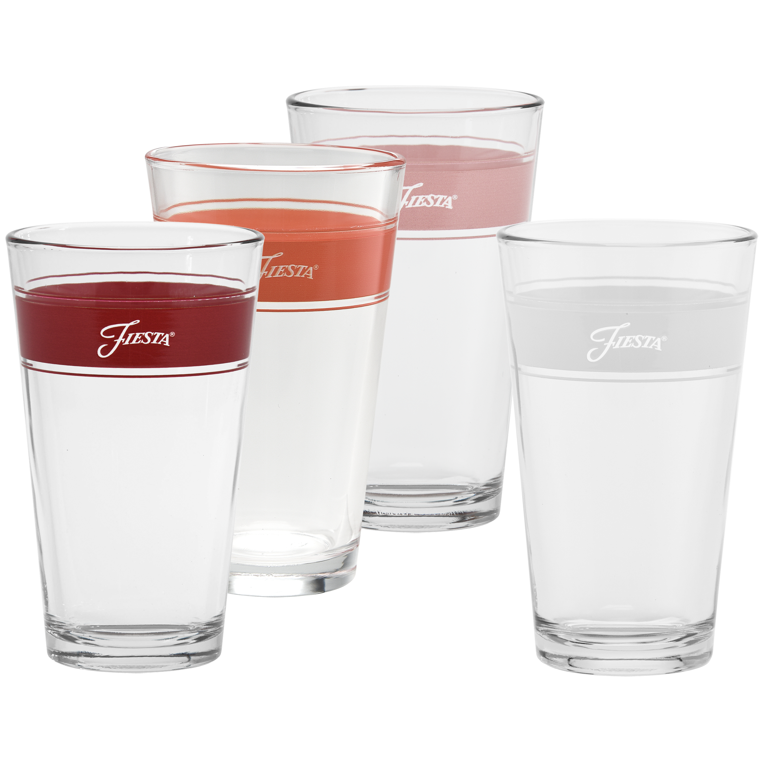 Sunset Horizon 16 oz. Insulated Tumbler Glasses - Set of 4 Mixed Color Drinkware for Iced Coffee, Cocktails & Outdoor Parties | BPA-Free, Shatterproof Cooler Cups for Home, Bar & Beach Use