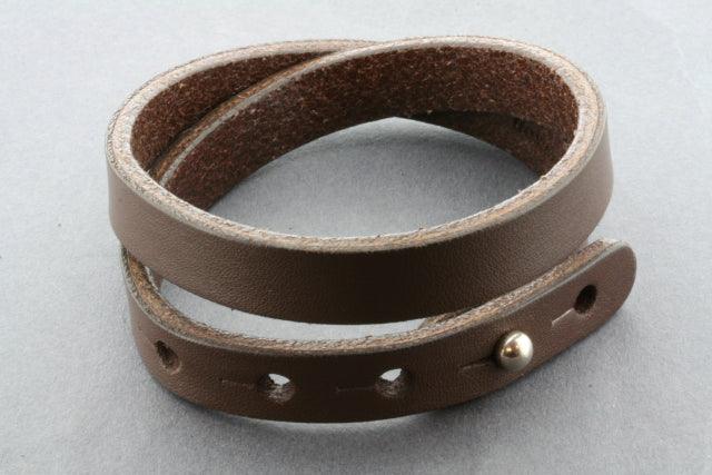 Double Wrap Cuff Bracelet - Elegant Chocolate Brown Leather Wristband for Men & Women | Perfect for Casual Wear, Office & Date Nights