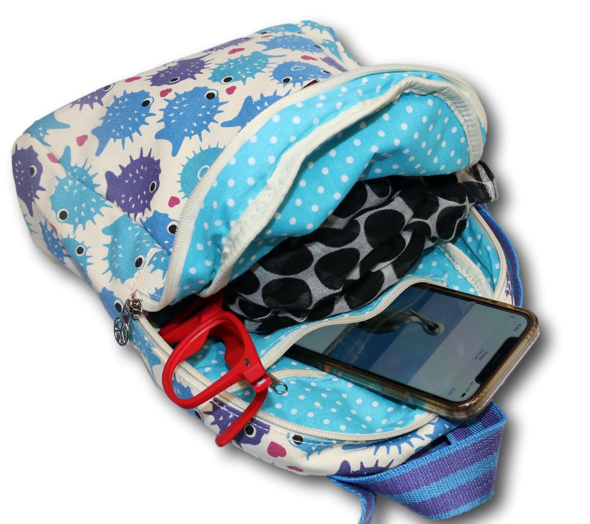 Bungalow 360 Mini Backpack for Adults - Small Puffer Fish Design, Lightweight & Water-Resistant - Perfect for Travel, Hiking & Everyday Use