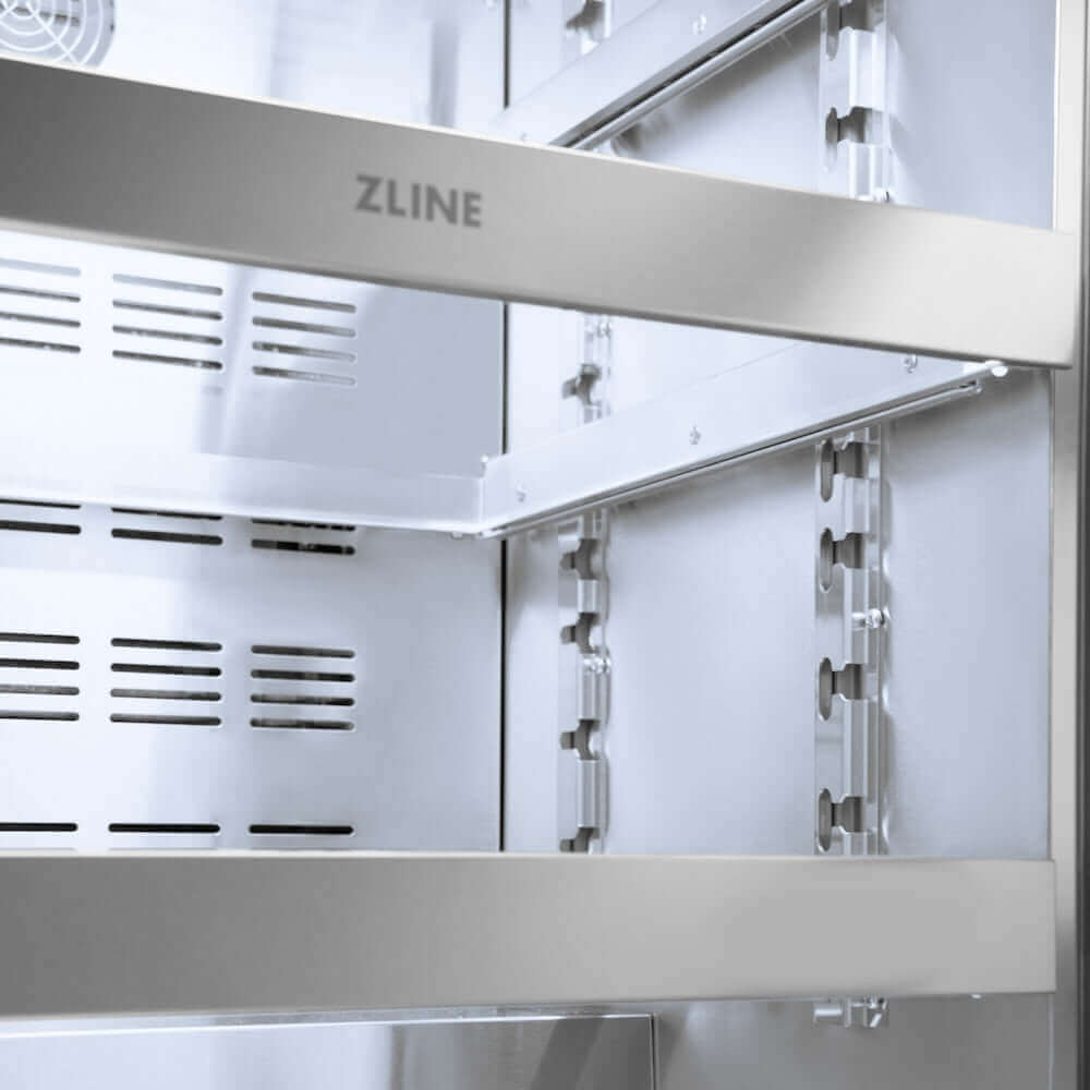 ZLINE Autograph Edition 24 Inch Touchstone 151 Can Beverage Refrigerator - Stainless Steel Door with Polished Gold Handle (RBSOZ ST 24 G) - Perfect for Home Bar, Kitchen, Office, or Man Cave Beverage Storage