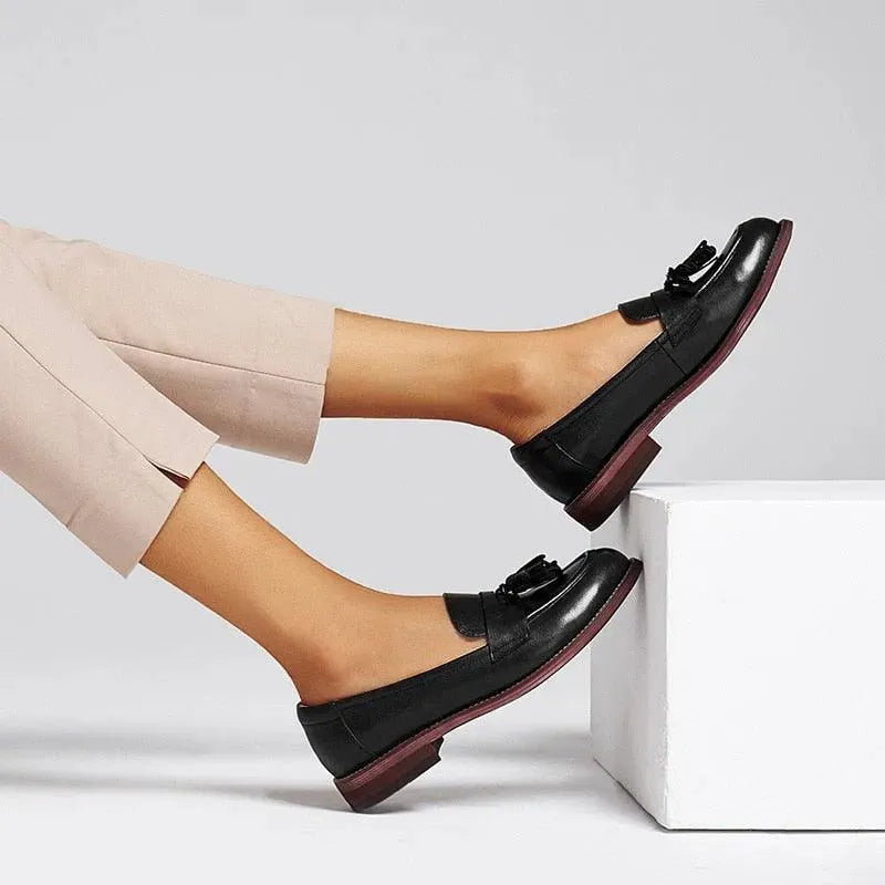 Women's Tassel Loafers - Comfortable Slip-On Shoes for Casual & Office Wear - Perfect for Work, Travel & Everyday Outfits