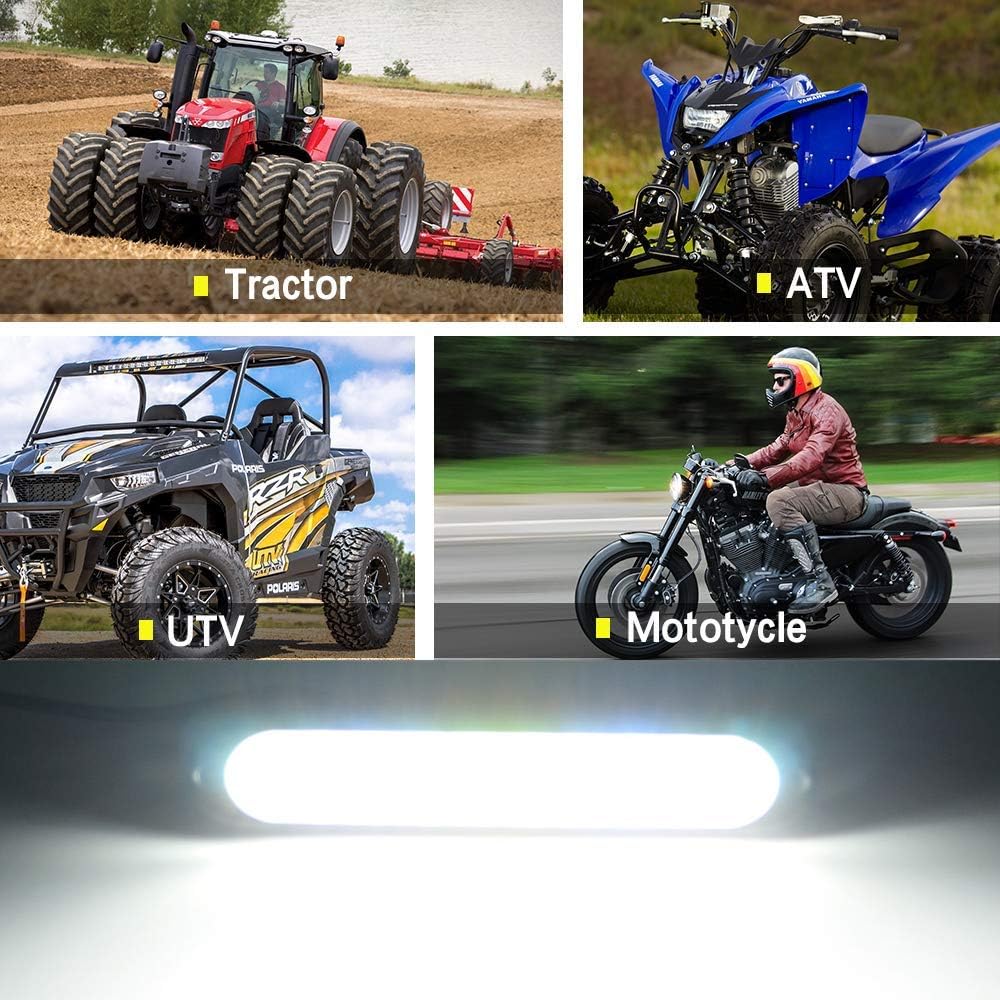 Kawell 2 Pack 10W LED Mini Light Bar - Universal Bumper DRL Fog Lights for Motorcycle, ATV, SUV, Boat & Mining Vehicles - Waterproof Off-Road Lighting for Night Driving, Camping & Emergency Use