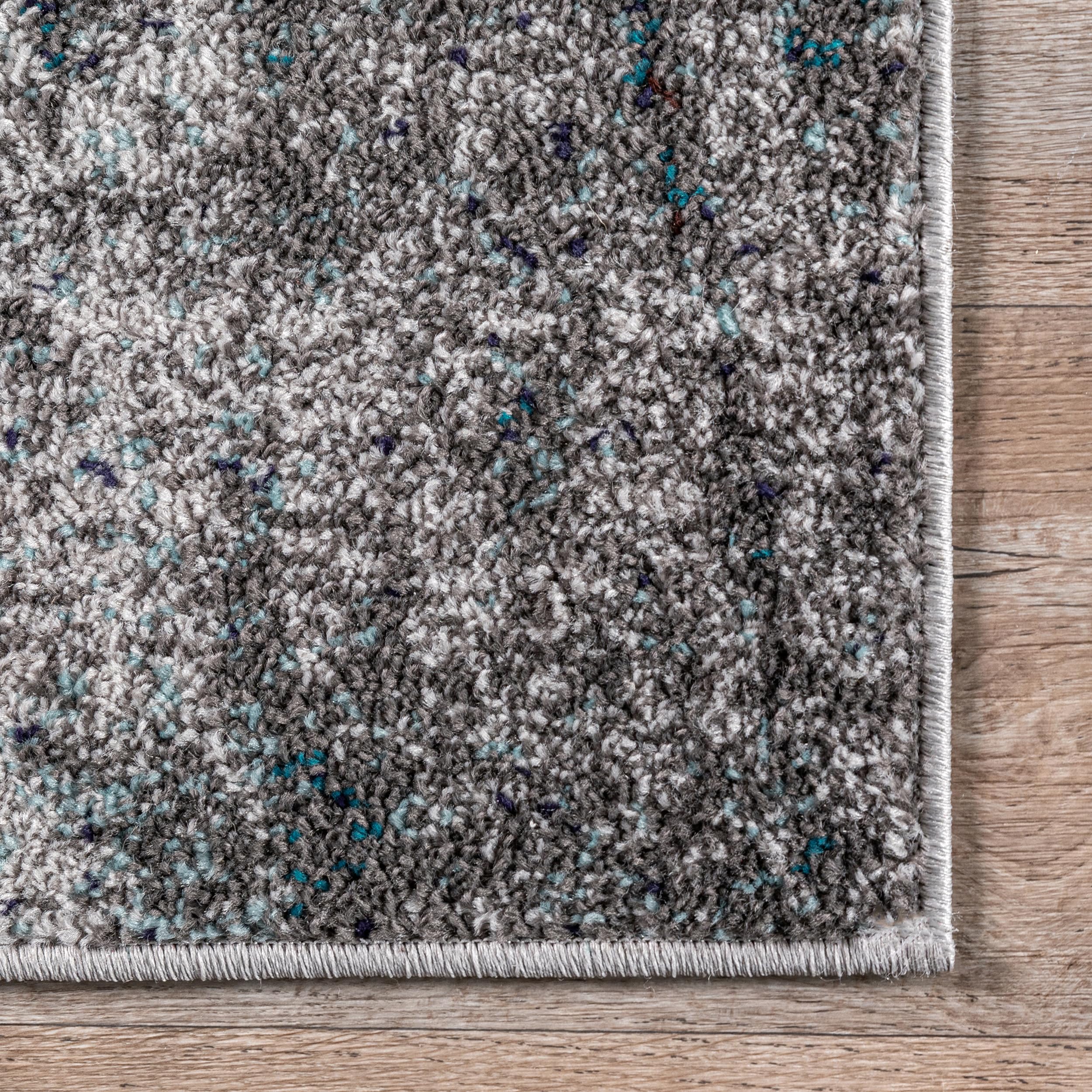 nuLOOM Noreen Abstract Area Rug 4x6 Feet, Modern Gray Bohemian Rug for Living Room, Bedroom & Office Decor