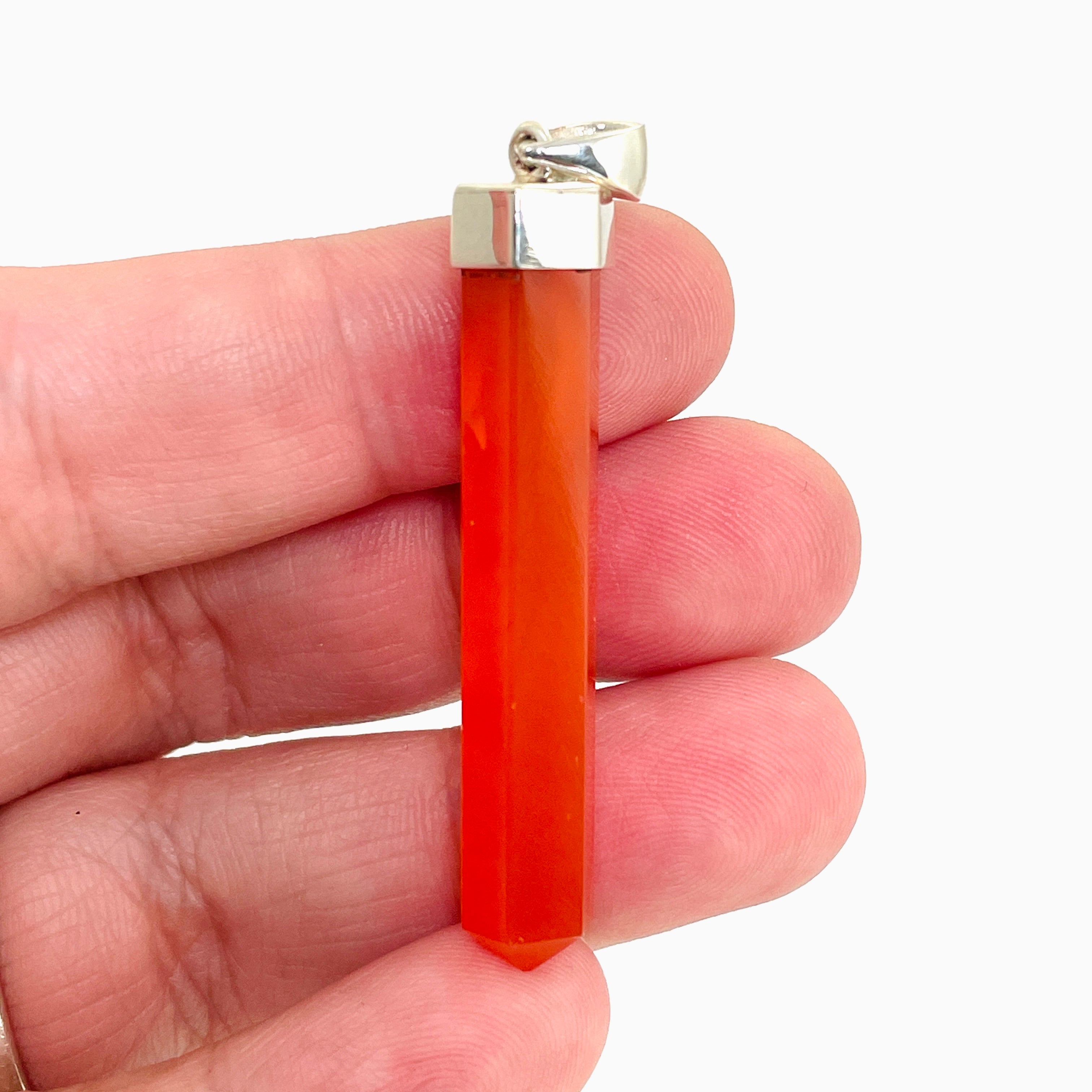 Natural Carnelian Gemstone Faceted Pendant Necklace - PPGJ1042 for Women, Healing Crystal Jewelry Gift for Spiritual Energy & Chakra Balancing