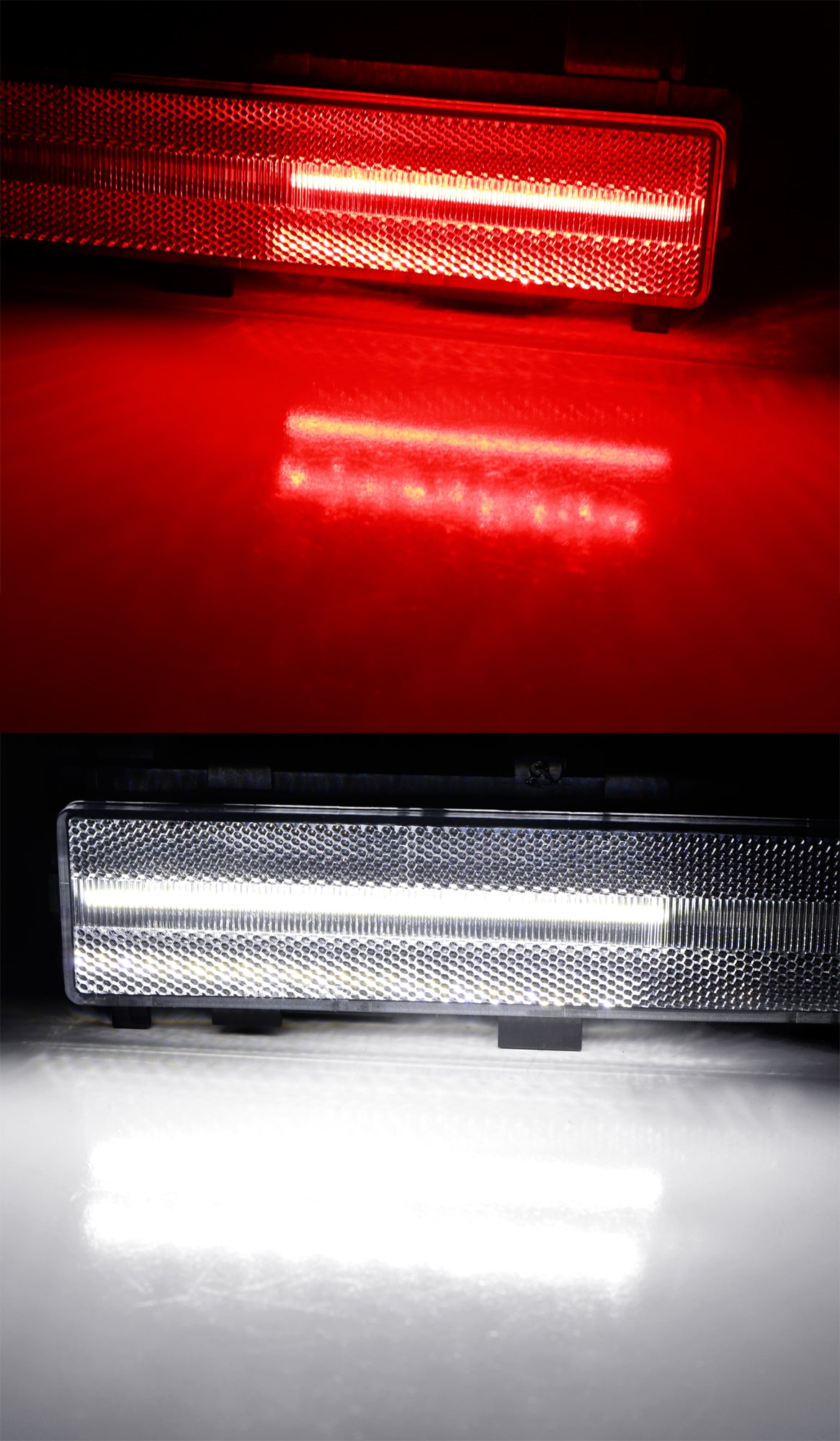 Clear Lens White & Red LED Rear Side Marker Lights for Chevy 1988-1996 C4 Corvette - High Visibility Safety Lights for Night Driving & Car Shows