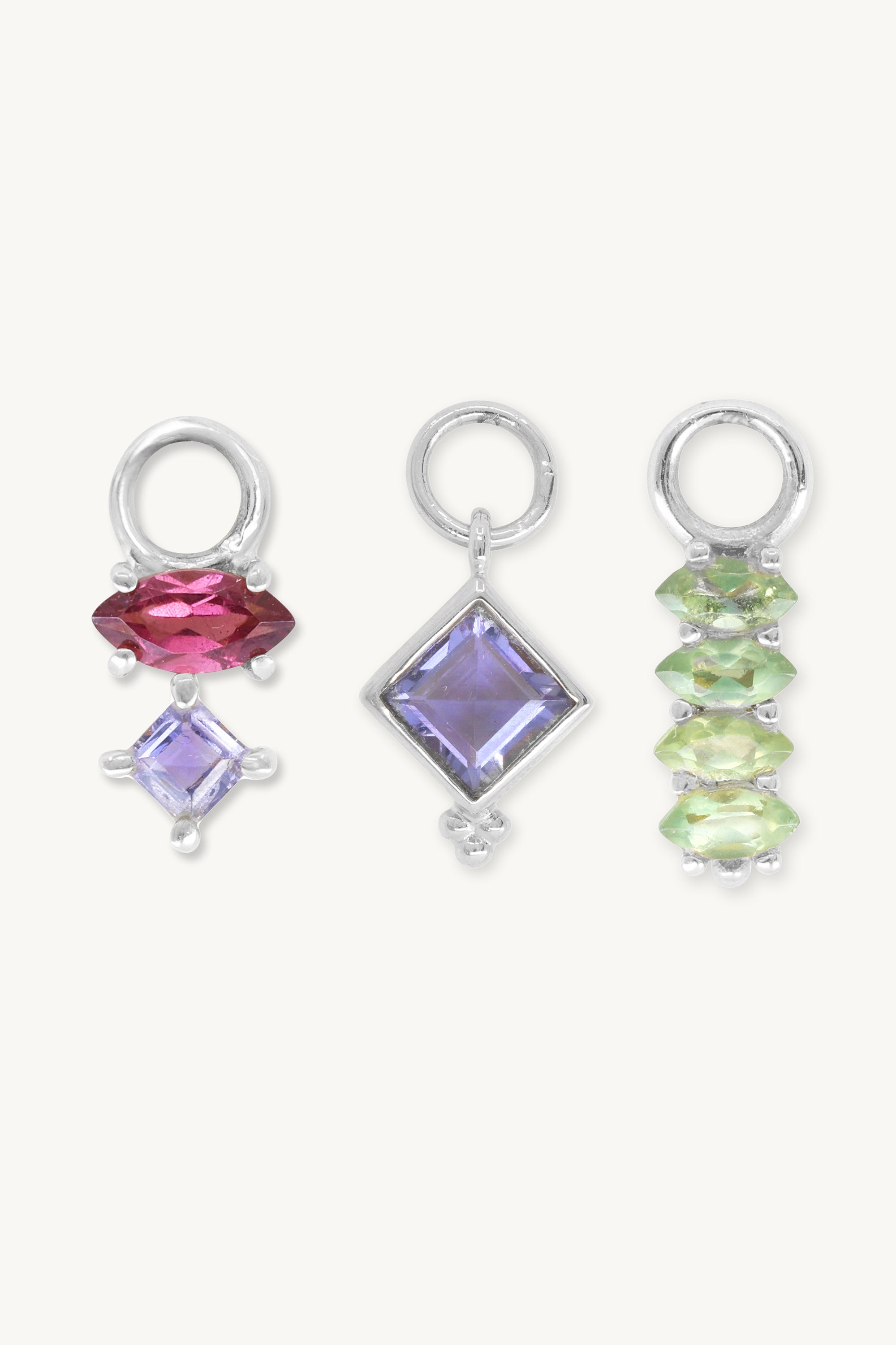 Astrid Rhodolite Isla & Lynx Silver Ear Candy Stack Earrings - Elegant Gemstone Jewelry for Women | Perfect for Parties, Weddings & Special Occasions