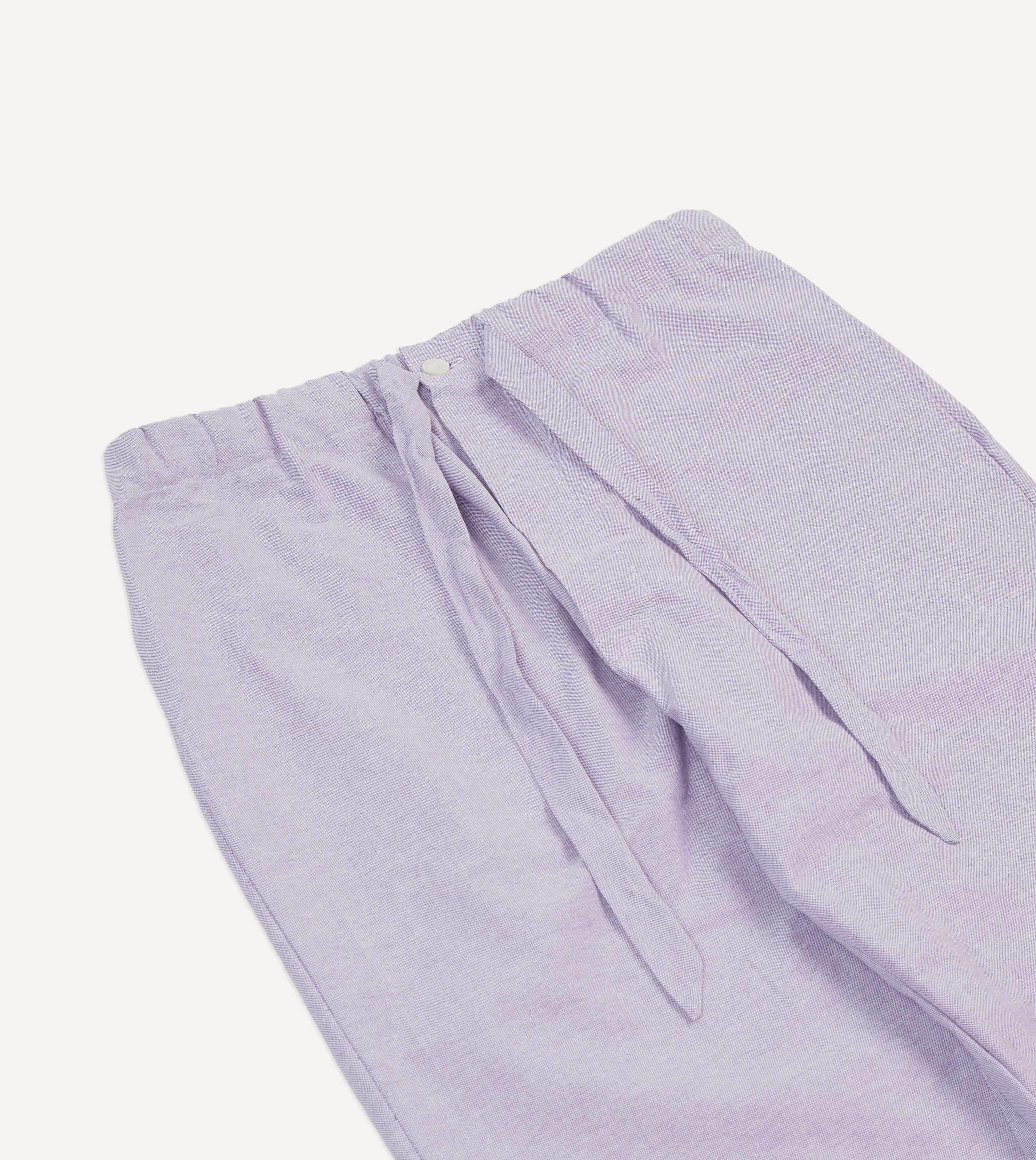 Lilac Oxford Cotton Pajama Set for Women - Soft & Comfortable Sleepwear - Perfect for Nighttime Relaxation & Lounging