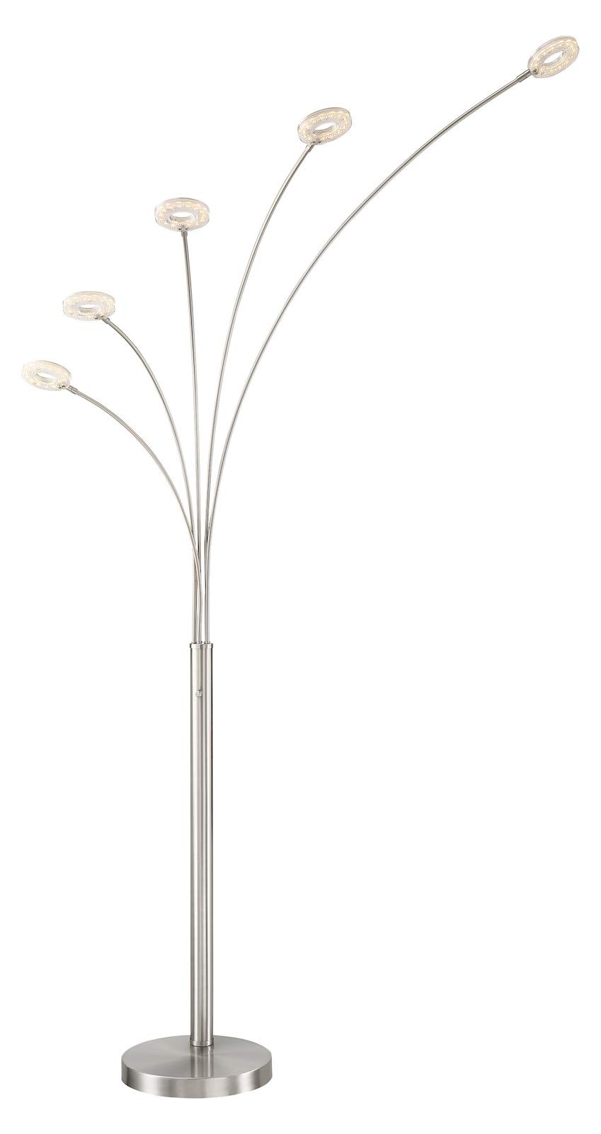 5-Light LED Arch Lamp in Brushed Nickel Finish - 35W Equivalent Energy Saving - Modern Ceiling Light for Living Room, Bedroom & Dining Room