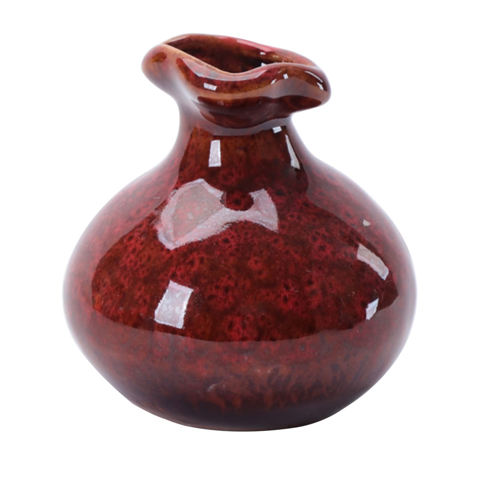 Elegant Glazed Ceramic Flower Vase - Modern Decorative Dried Floral Container for Mantel, Table Centerpieces, Living Room Decor | Perfect Housewarming Gift for Home, Office & Wedding Decorations