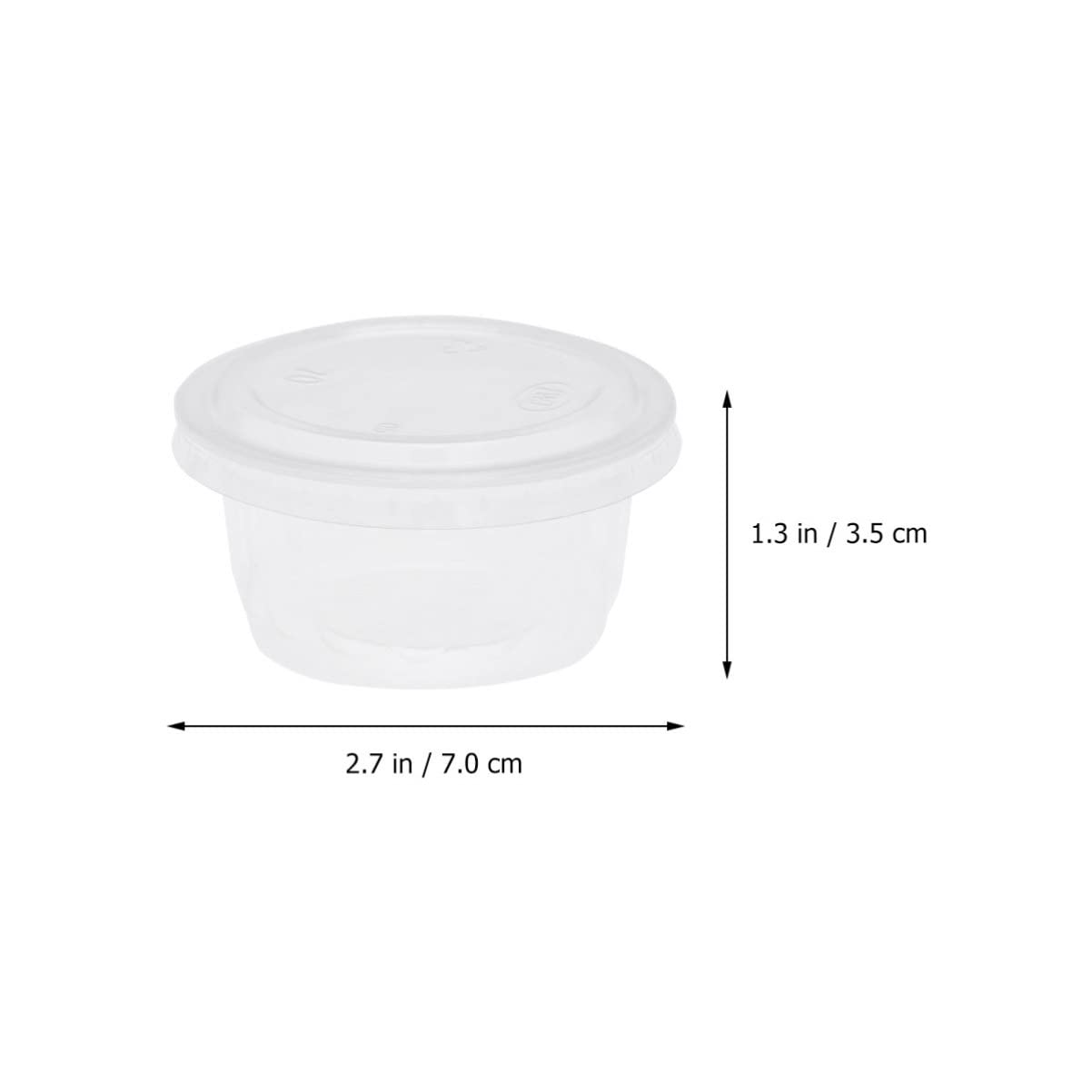 NUOBESTY 100-Pack Clear Disposable Mini Food Storage Containers with Lids - Perfect for Salad Dressing, Condiments, Sauce, Yogurt, Jelly & Pudding | Ideal for Parties, Picnics, Takeout & Meal Prep