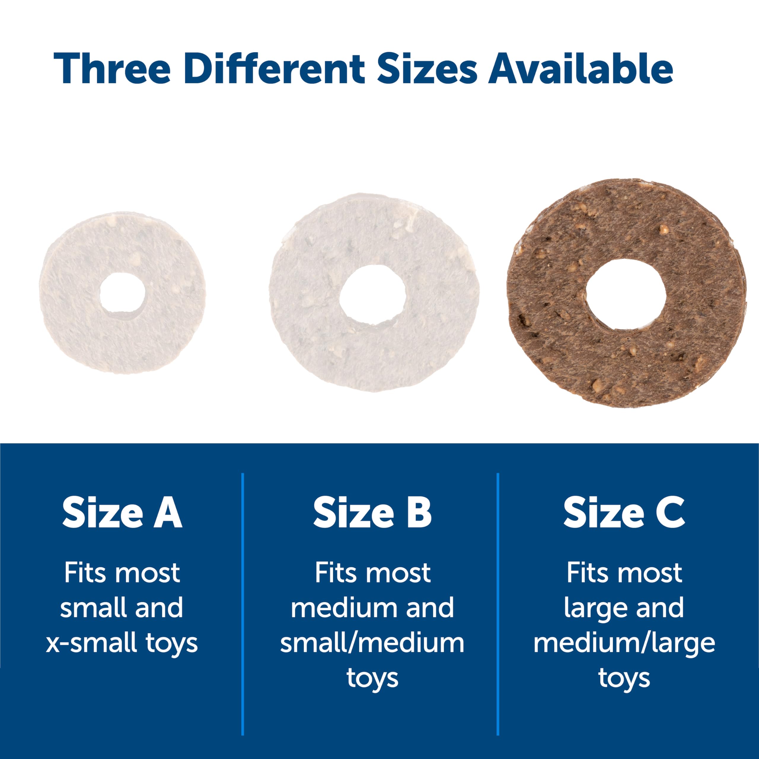 PetSafe® Rawhide Treat Ring Refills - Variety Pack Size C, Original Rawhide & Peanut Butter Flavor - Replacement Chews for Busy Buddy Treat Ring Holding Toys - Perfect for Dog Dental Health & Long-Lasting Entertainment