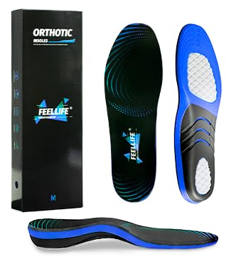 Plantar Fasciitis Relief Shoe Insoles - Arch Support Orthotic Inserts for Running & Athletic Shoes - Gel Cushion for Foot Pain Relief - Trim to Fit (Men 8-12/Women 9-13) - Perfect for Workouts, Walking & Daily Comfort