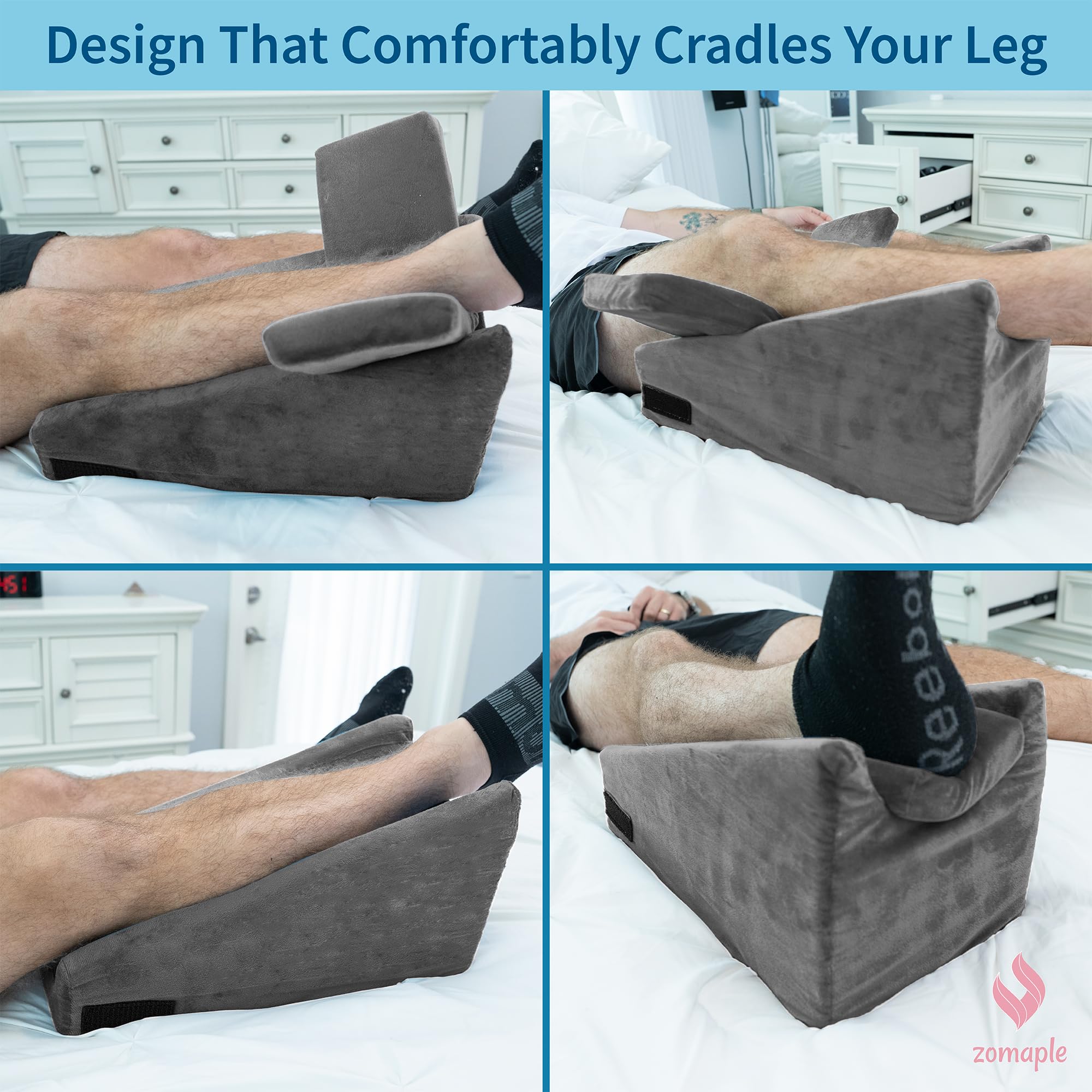 Zomaple Post Surgery Arm Elevation Pillow - Orthopedic Recovery Support Pillow for Adults with Patented Design - Comfortable Arm Rest for Bed & Couch - Ideal for Shoulder, Elbow & Wrist Surgery Recovery