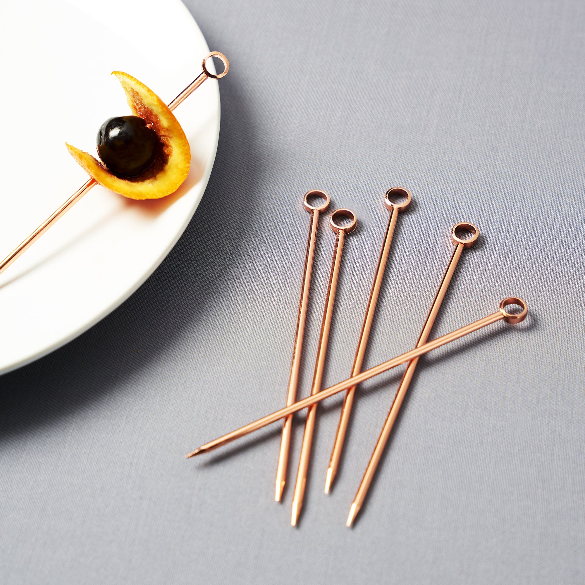Premium Stainless Steel Summit Cocktail Picks Set of 6 - Elegant Drink Stirrers for Martini, Whiskey & Cocktail Garnish - Perfect for Home Bars, Parties & Wedding Receptions
