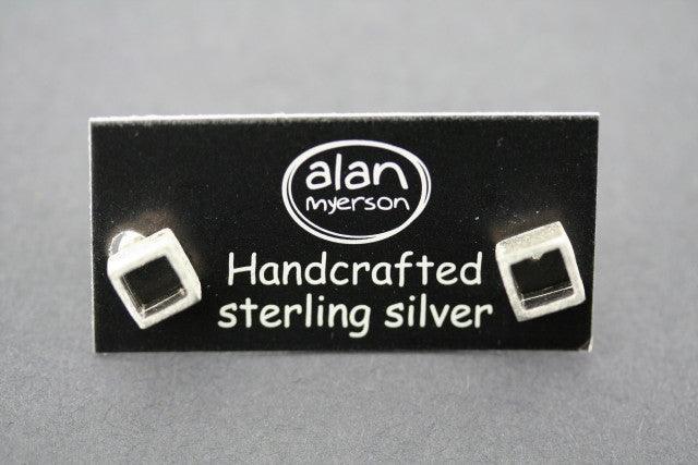 Open Cube Stud Earrings - Sterling Silver 925 Hypoallergenic Jewelry for Women - Perfect for Everyday Wear & Gift Giving