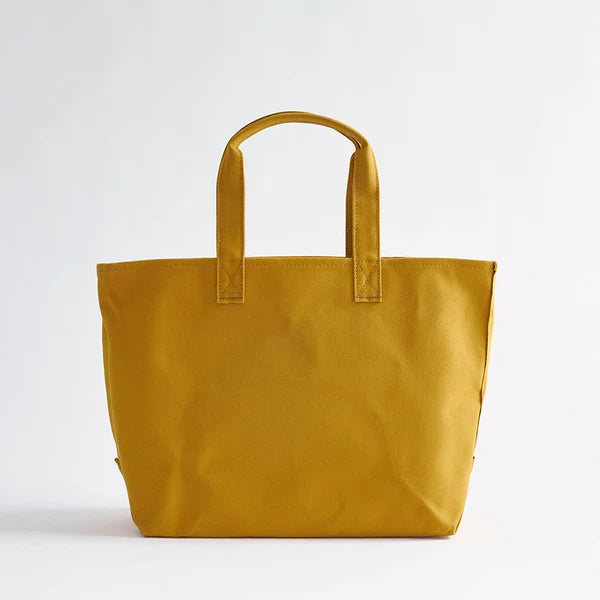 Kurashiki Hampu Canvas Tote Bag Mustard | Japanese Cotton Tote Bag for Women | Eco-Friendly Shopping, Beach & Daily Use