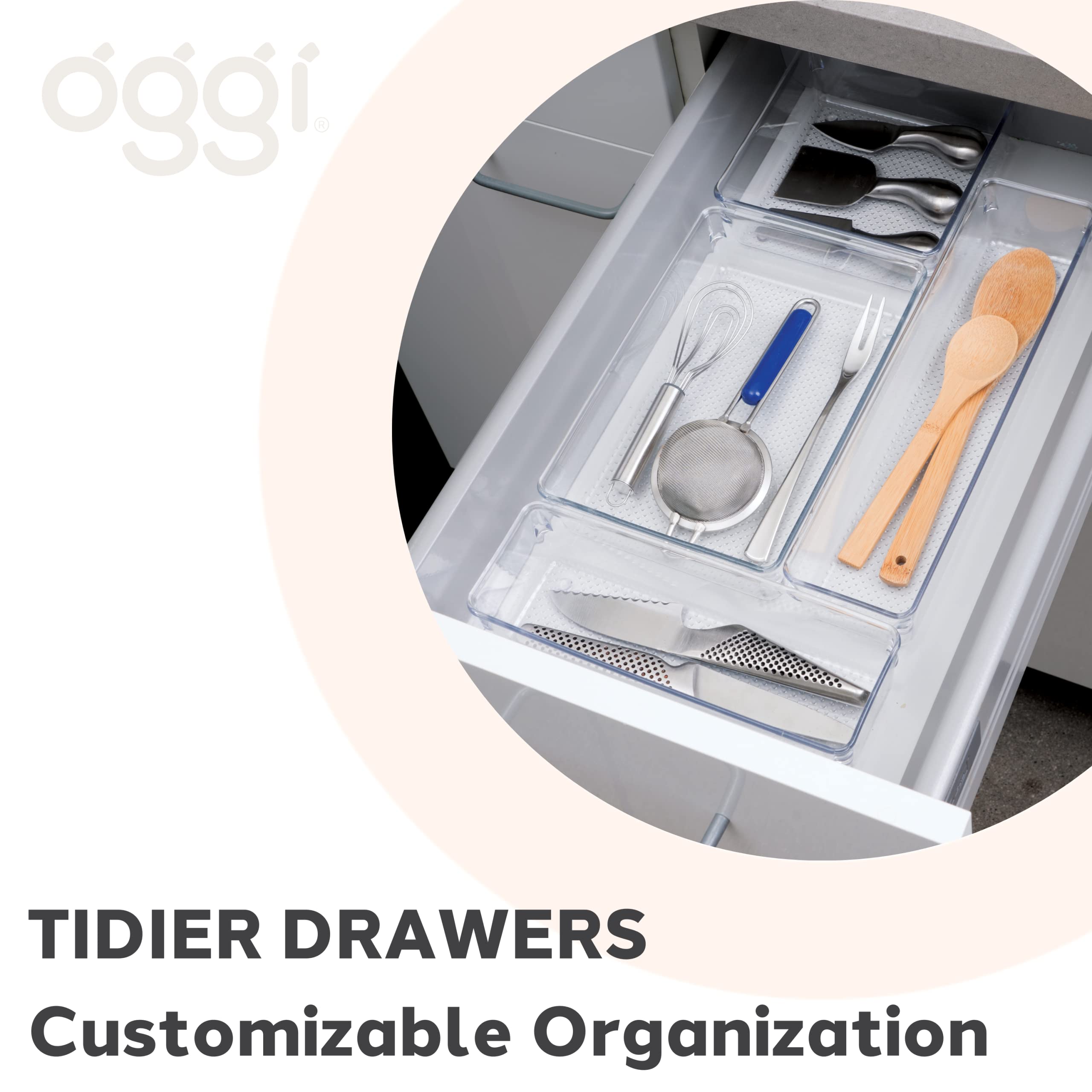 Oggi Clear Drawer Organizer Set of 6 - 6.25
