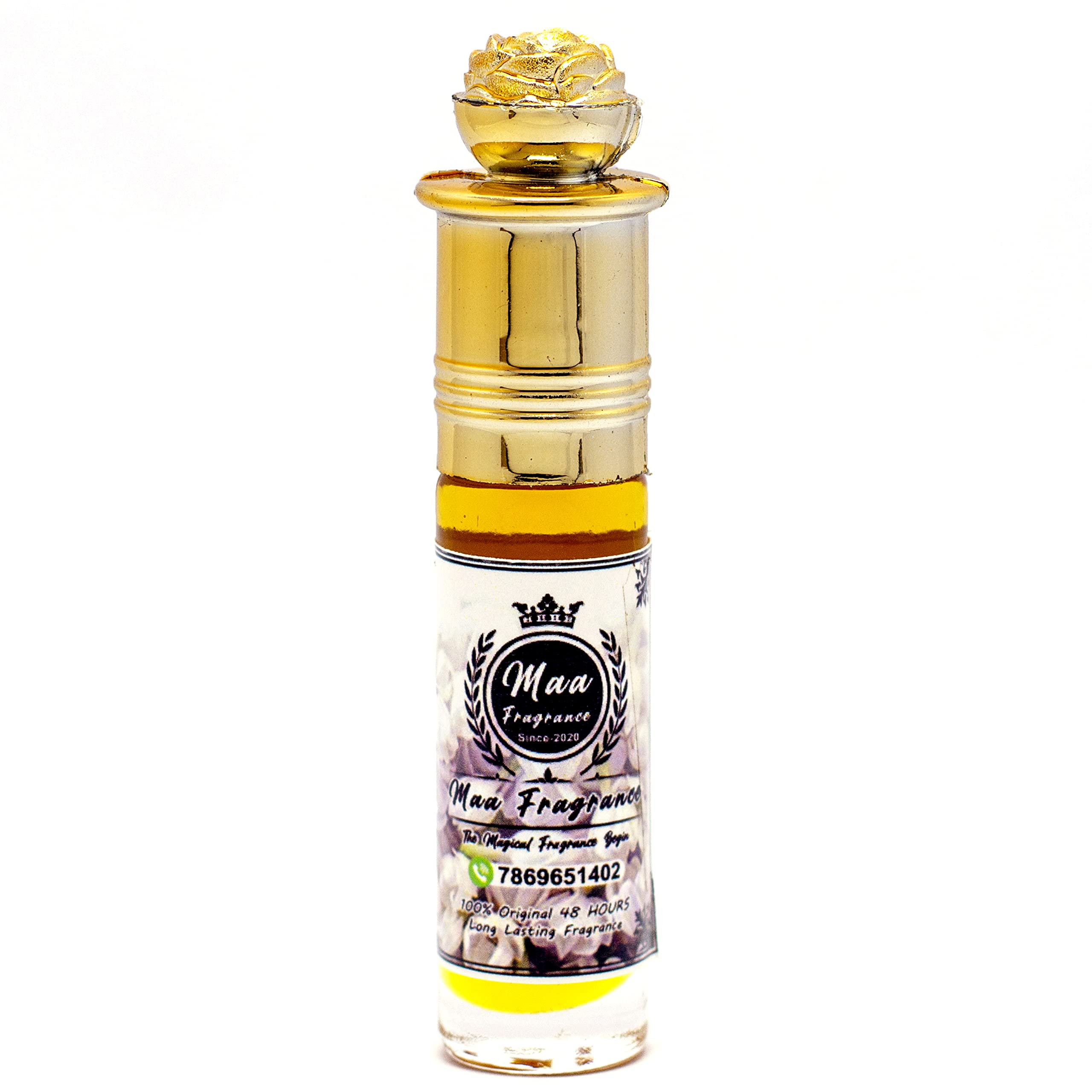 Pure Natural Attar Bela Motia Mogra Perfume Oil - 100% Alcohol-Free, Long-Lasting 24-Hour Fragrance | Original Rooh Mogra Scent for Aromatherapy, Meditation & Daily Wear