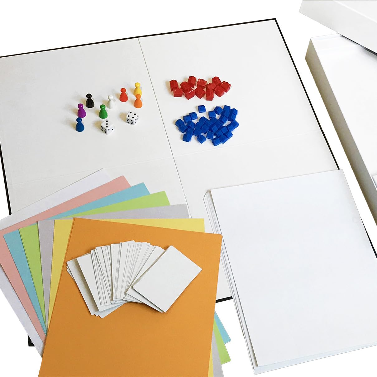 Customizable Blank Opoly Board Game Set - DIY Board Game Kit with Blank Cards, Property Cards & Accessories - Perfect for Family Game Nights, Creative Projects & Educational Activities