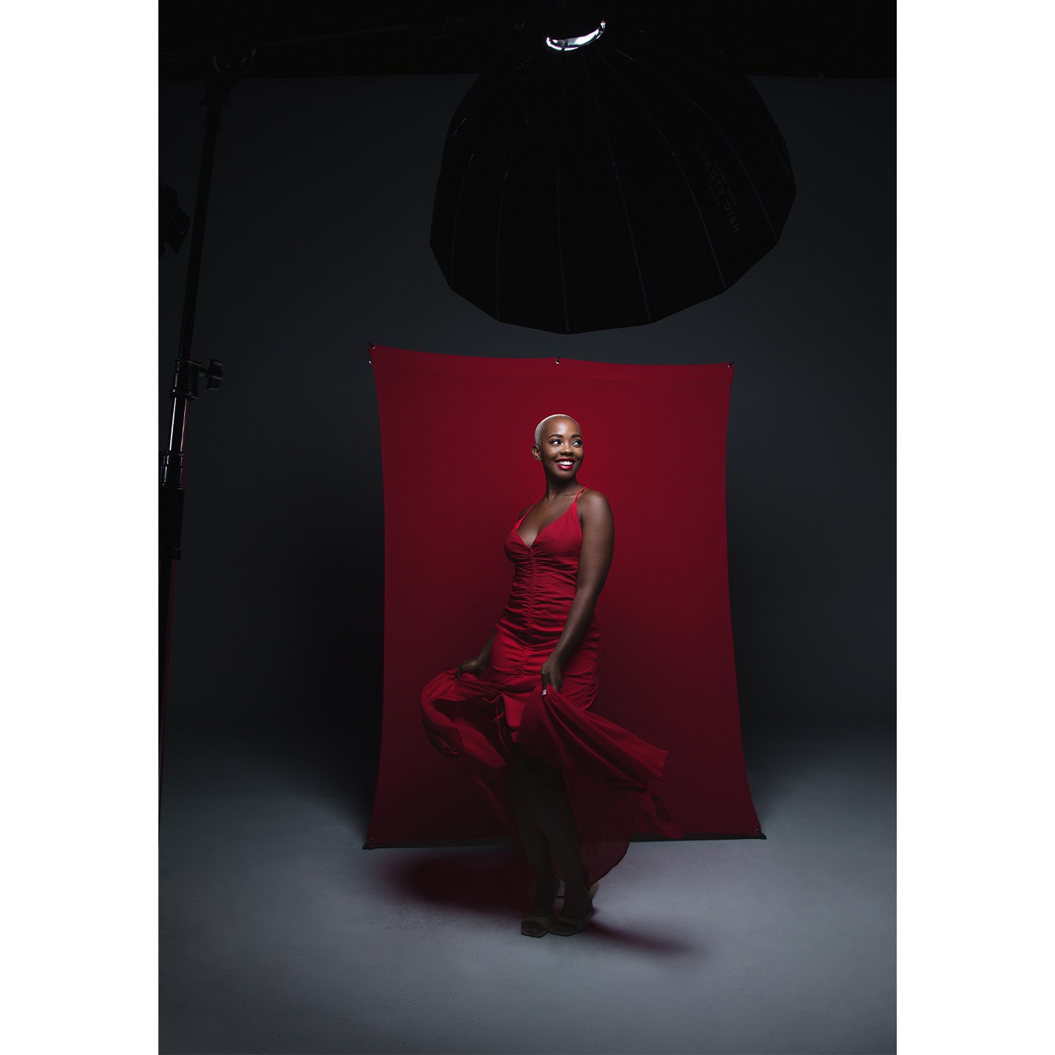 X Drop Wrinkle Resistant Photography Backdrop - Scarlet Red (5' x 7') for Studio, Portrait & Video Shoot Background | High-Quality Fabric for Professional Photography