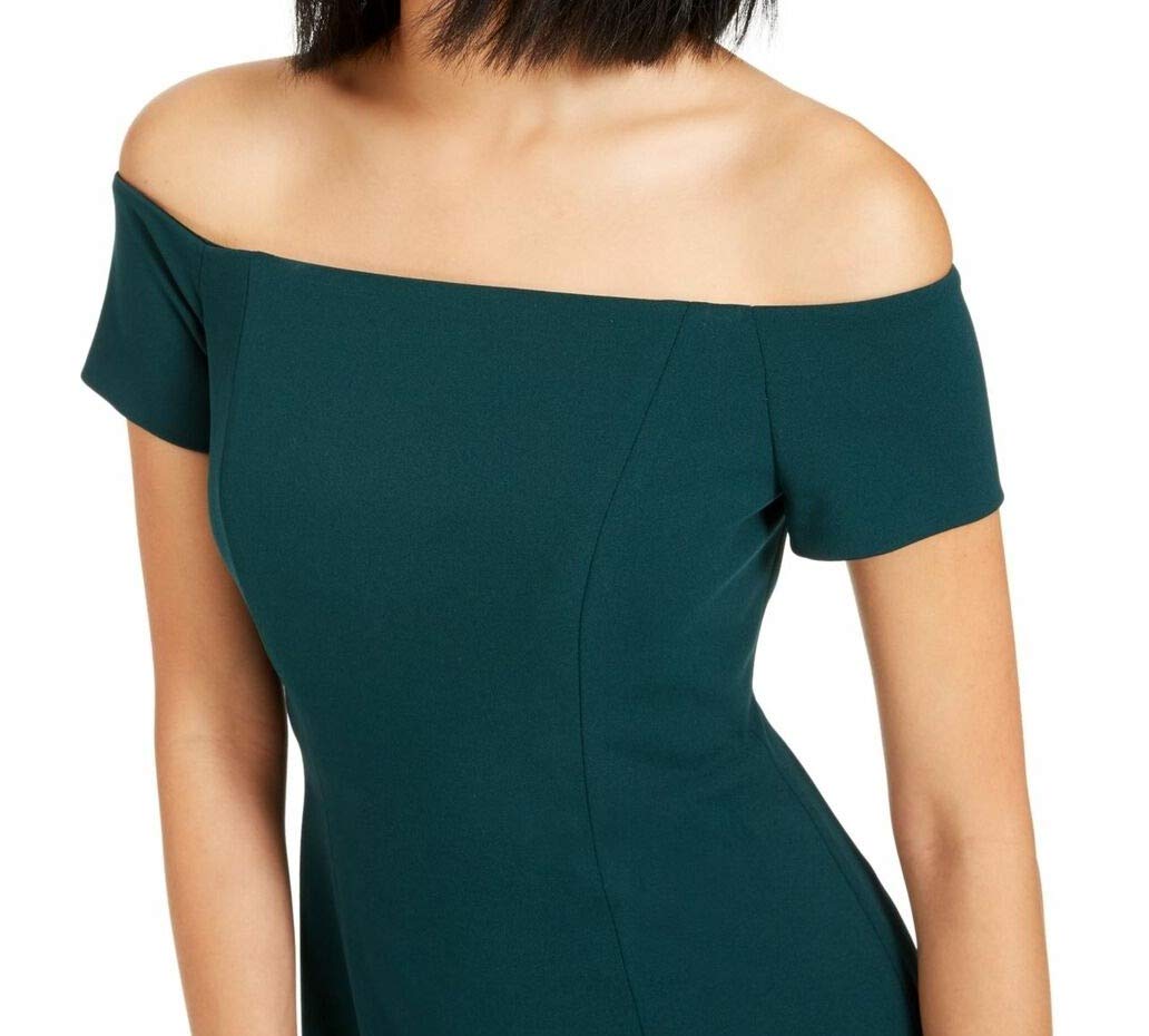 Calvin Klein Women's Off-The-Shoulder High-Low Evening Gown - Perfect for Prom, Cocktail Parties & Formal Occasions