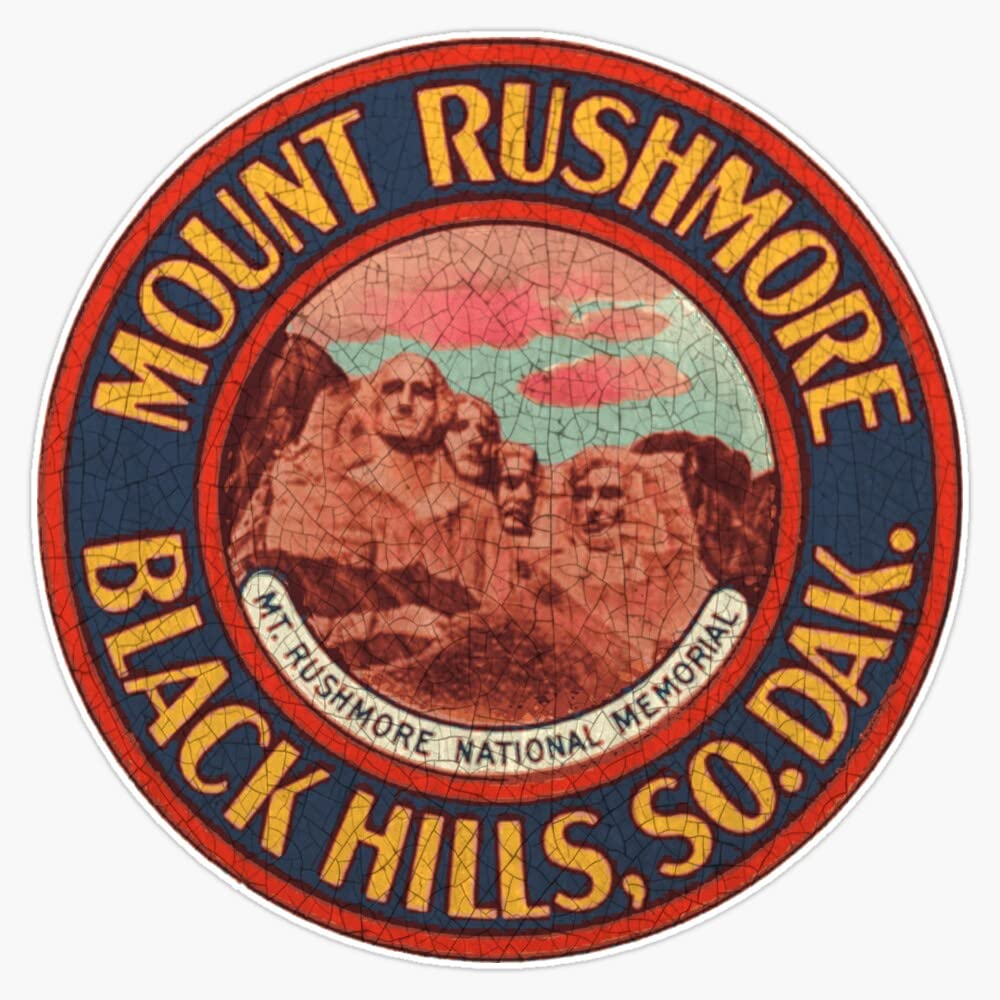 Mount Rushmore Vintage USA Sticker - 5
