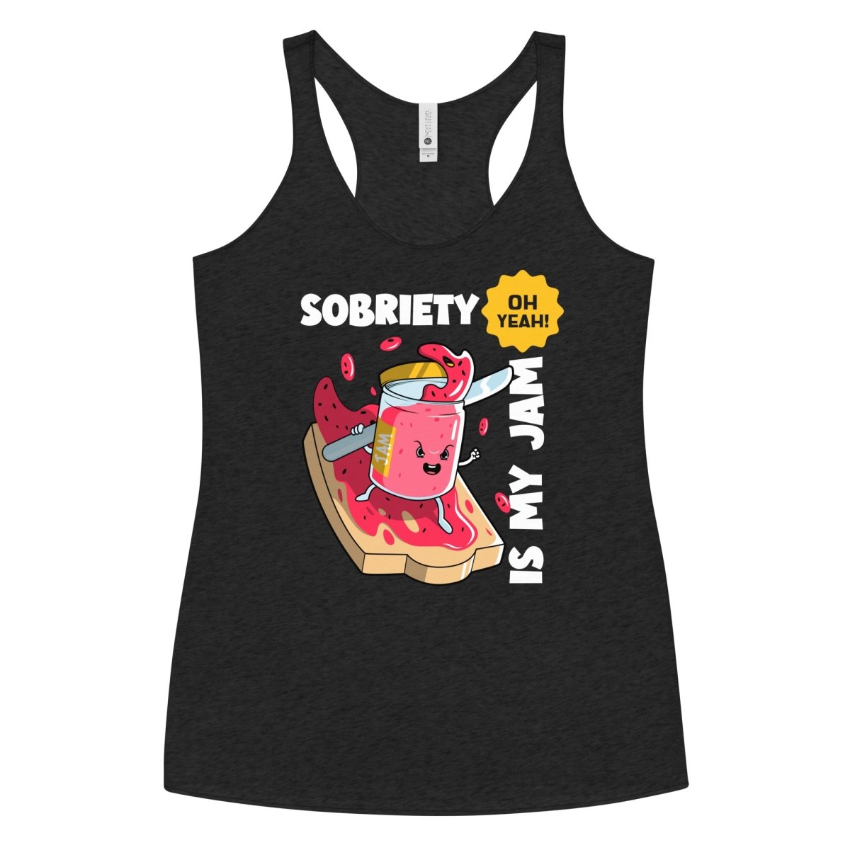 Jammin' to Sobriety Women's Racerback Tank Top - Comfortable Workout & Yoga Tops for Women - Perfect for Gym, Running & Fitness Activities