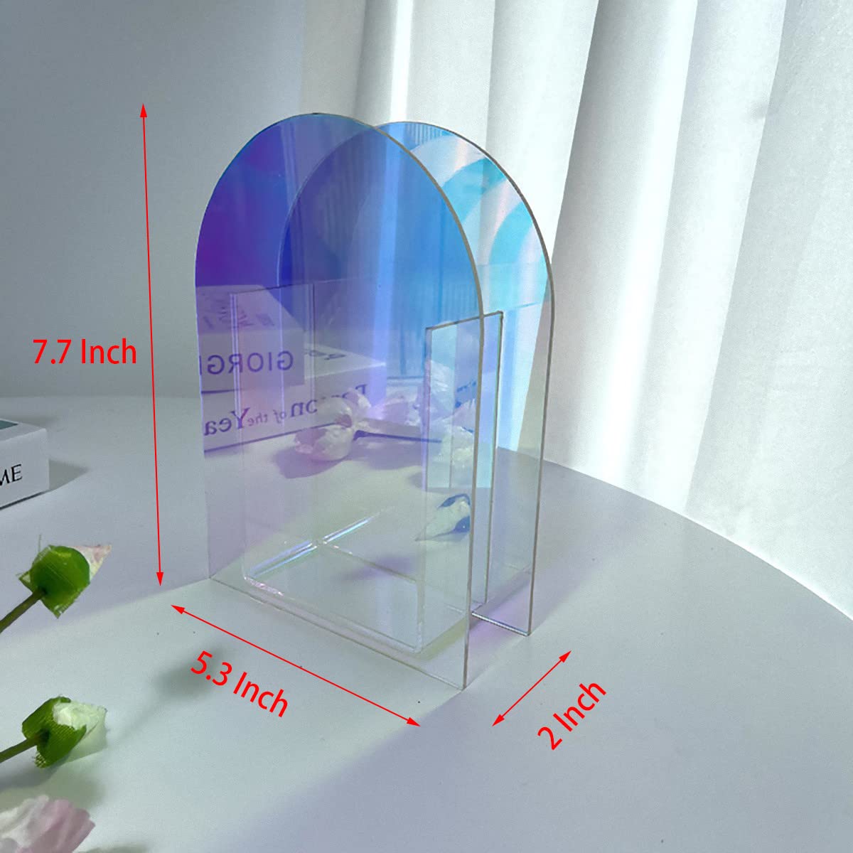 Modern Clear Acrylic Flower Vase - Rainbow Table Décor for Home, Office & Party | Stylish Centerpiece for Weddings, Dining Tables & Shelf Displays