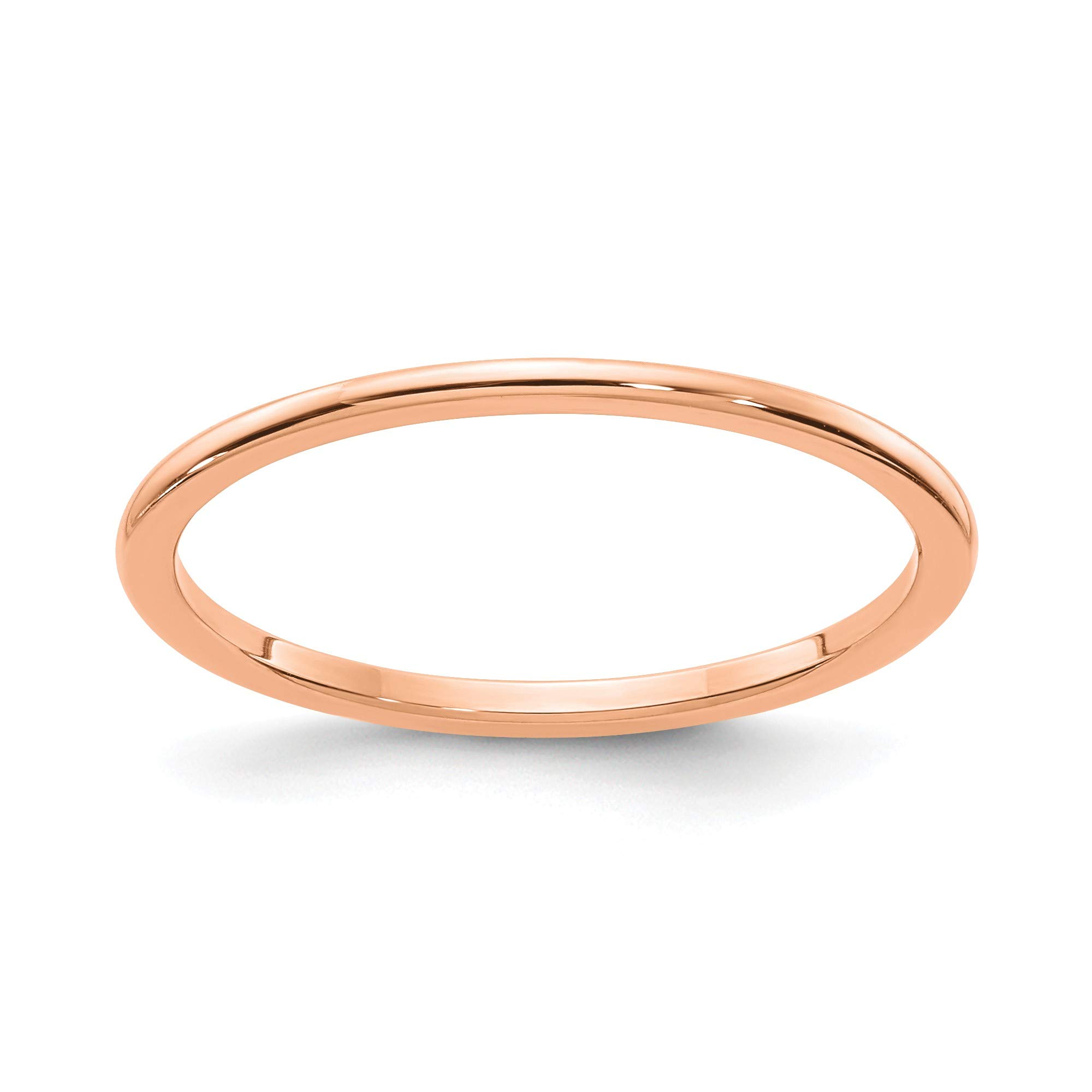 10K Rose Gold 1.2mm Half Round Stackable Band Ring - Size 4.5 - Dainty Wedding Band, Anniversary Ring, Everyday Jewelry Gift for Women - Perfect for Stacking, Layering & Special Occasions