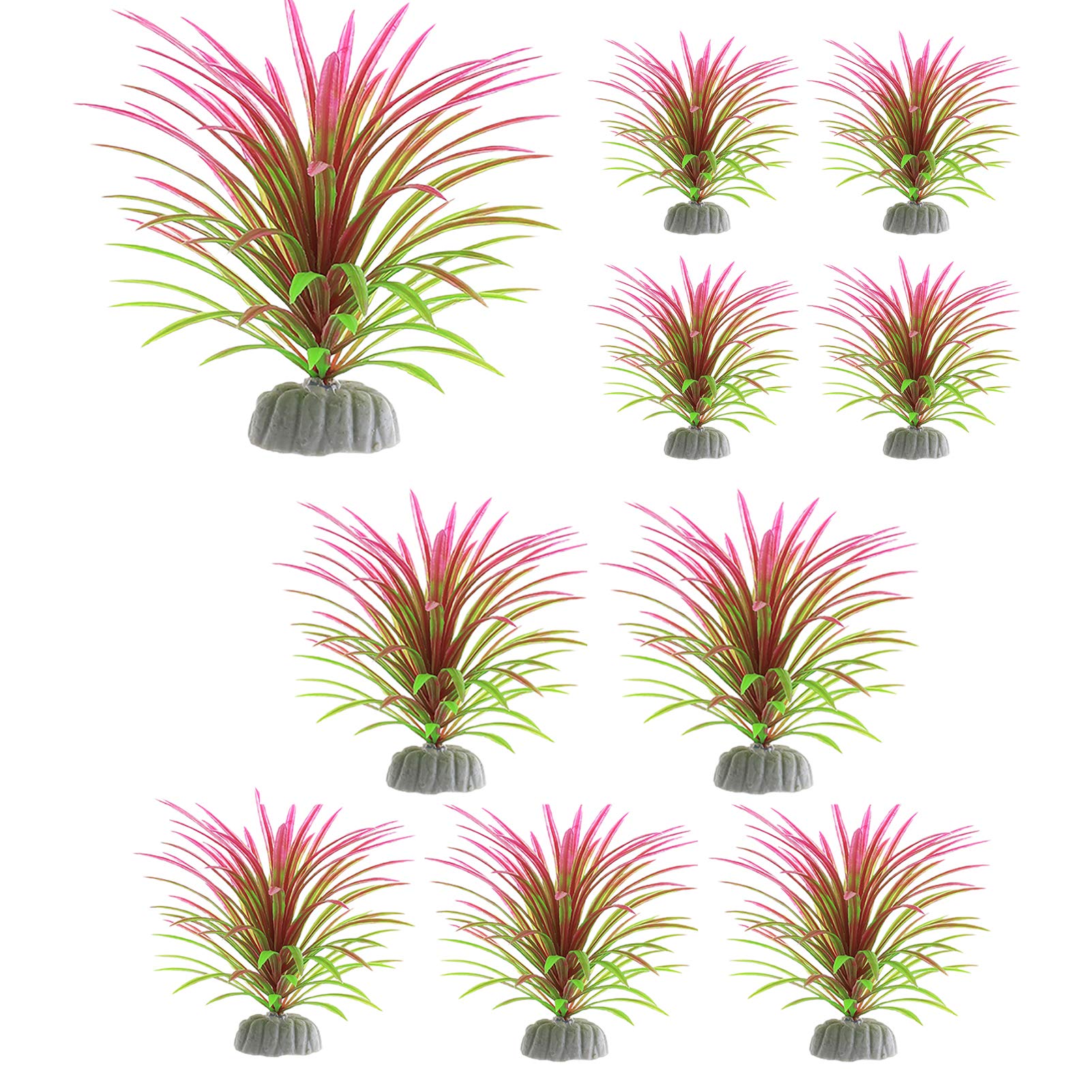 10Pcs Fake Aquarium Plants - Easy Clean Plastic Water Grass for Fish Tank Decor