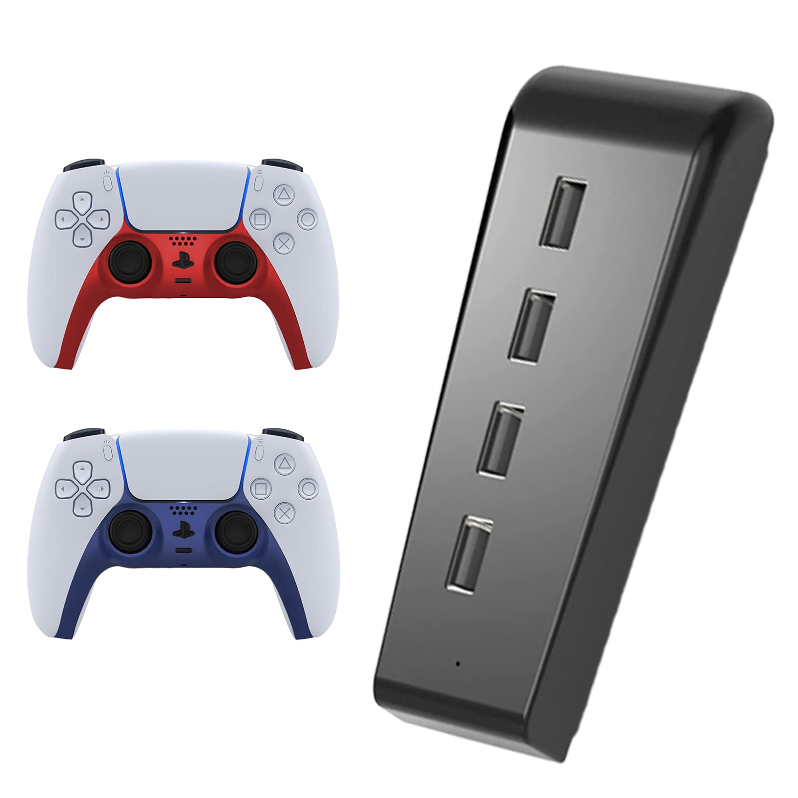 NexiGo PS5 Accessories Kit - 4-Port High-Speed USB Hub with Fast Charging, DualSense Controller Faceplate for Playstation 5 Disc & Digital Edition - Perfect for Gaming Setup & Multi-Device Charging