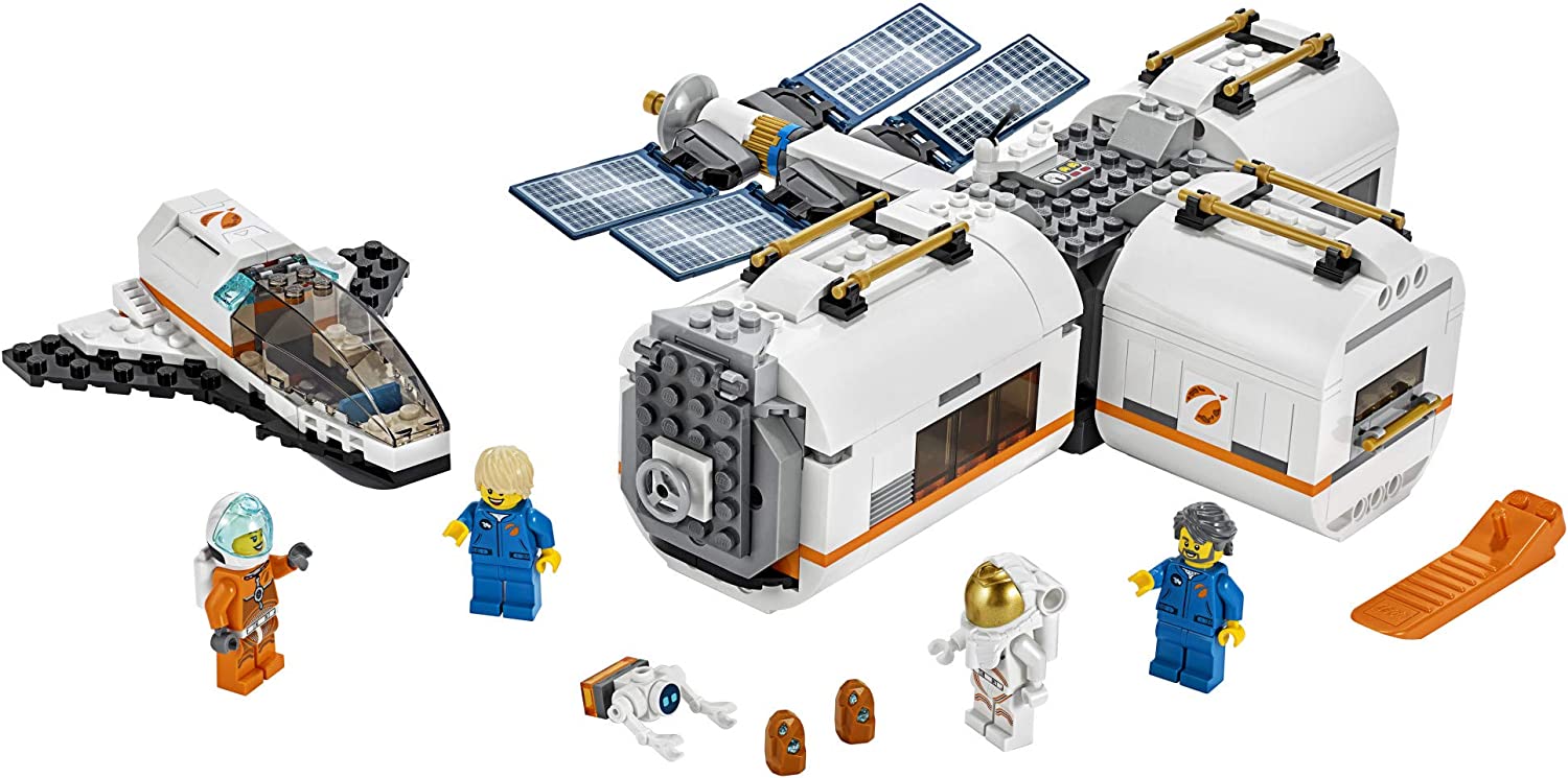 LEGO City Lunar Space Station 60227 Building Toy Set - STEM Educational Space Shuttle & Astronaut Playset for Kids Ages 6+ | Perfect for Creative Play & Space Exploration Enthusiasts