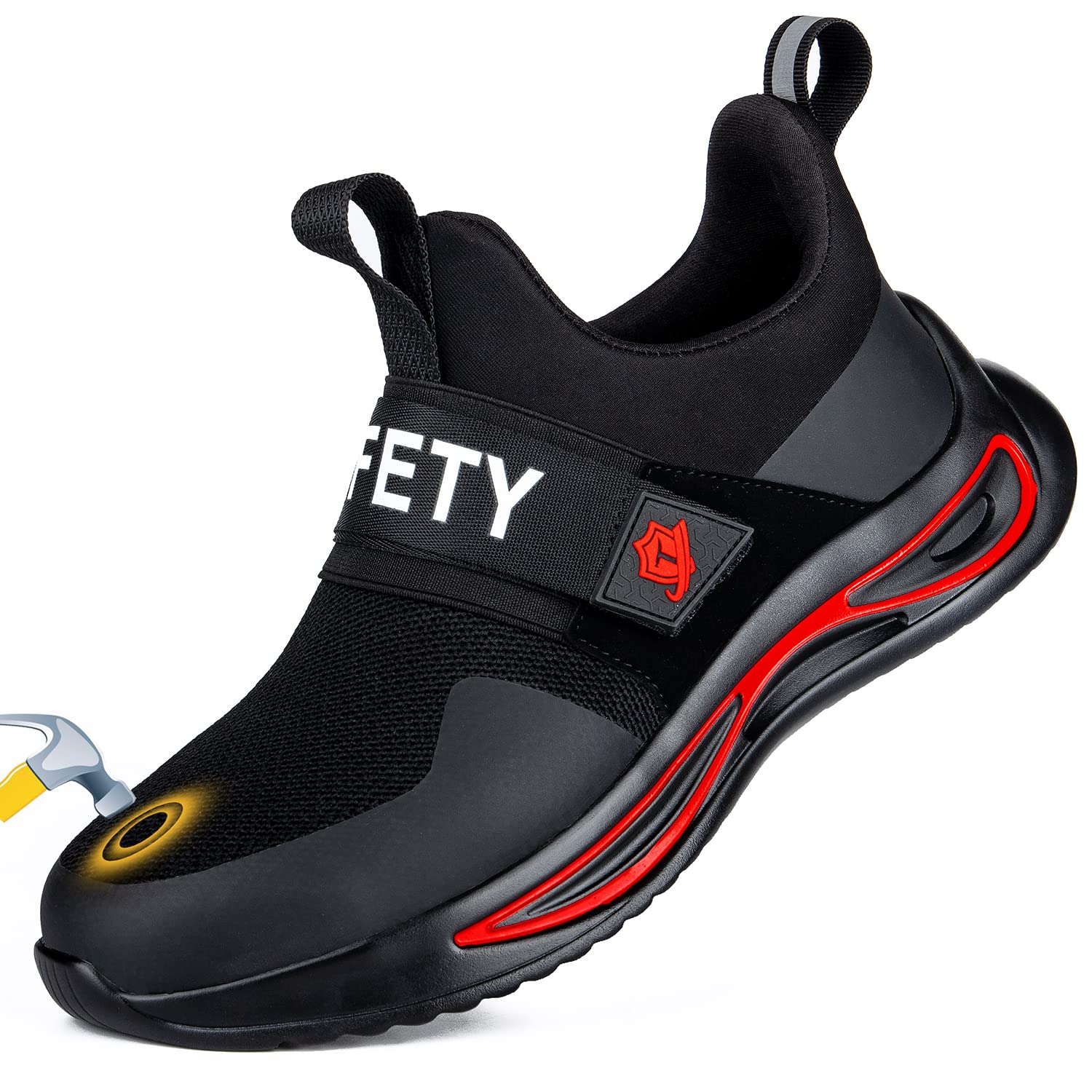 Steel Toe Work Shoes for Men & Women - Lightweight, Breathable Safety Shoes with Comfortable & Durable Design - Perfect for Construction, Warehouse & Industrial Work