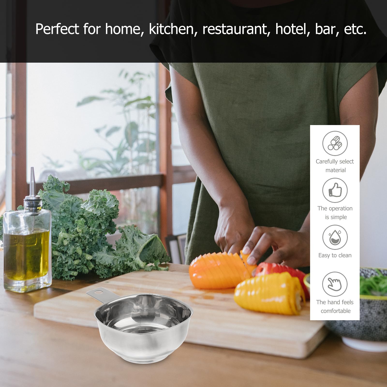 Jojofuny Stainless Steel Wide Mouth Canning Funnel with Handle - Heavy Duty Metal Kitchen Funnel for Jams, Liquids & Ingredients | Perfect for Home Canning, Preserving & Cooking